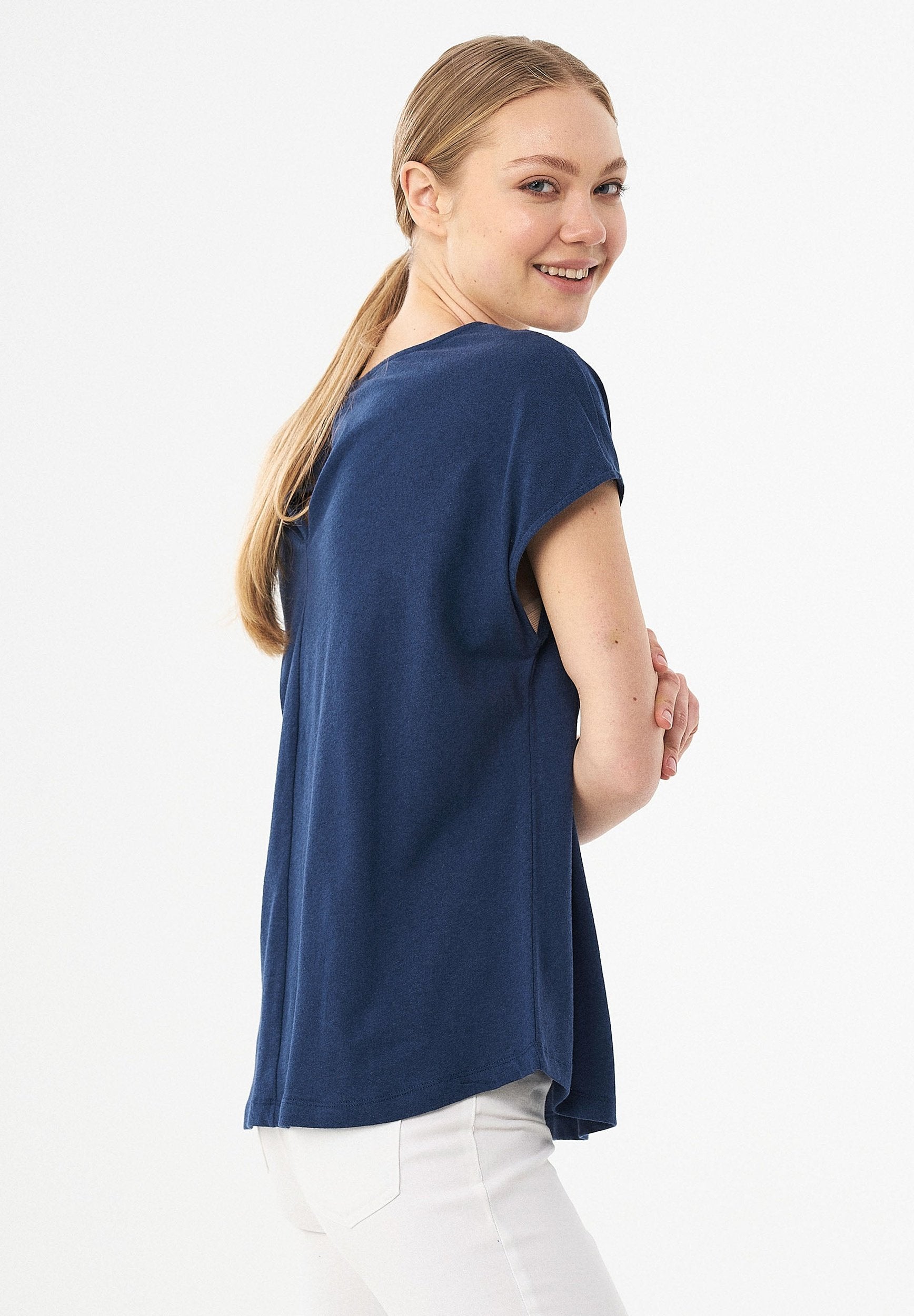 T-Shirt aus Bio-Baumwolle und Leinen