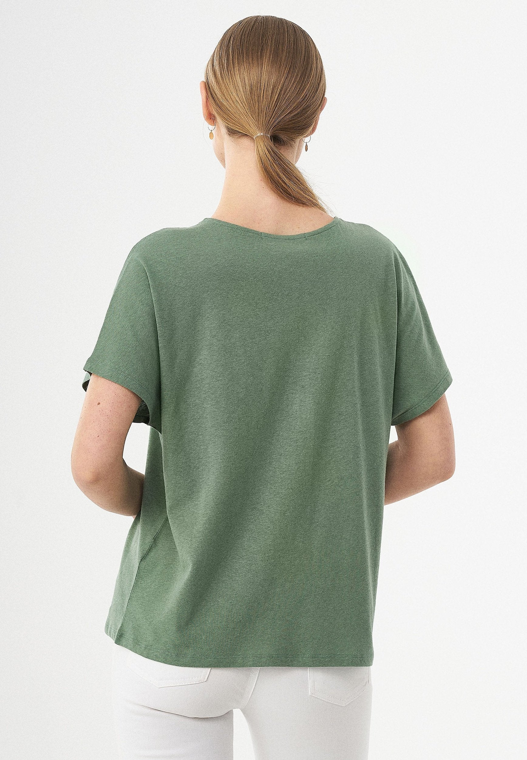 T-Shirt aus Bio-Baumwolle und Leinen