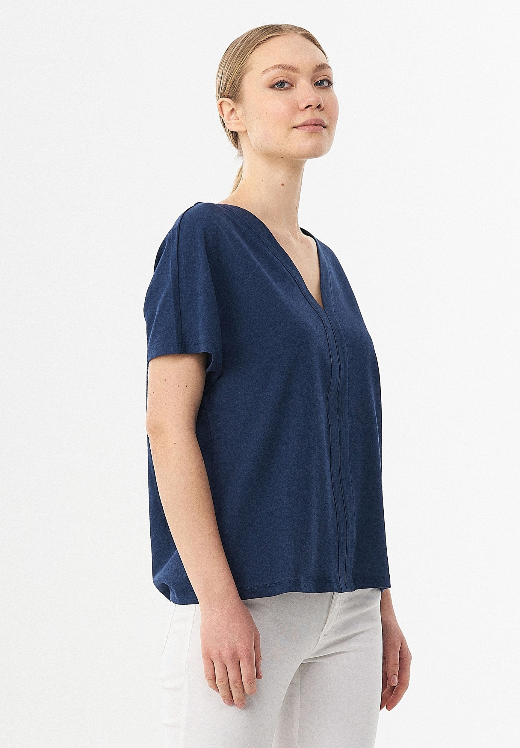 T-Shirt aus Bio-Baumwolle und Leinen