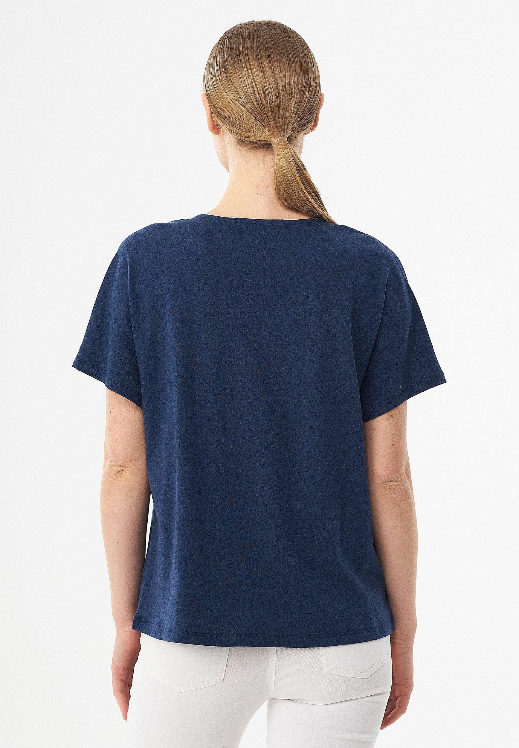 T-Shirt aus Bio-Baumwolle und Leinen