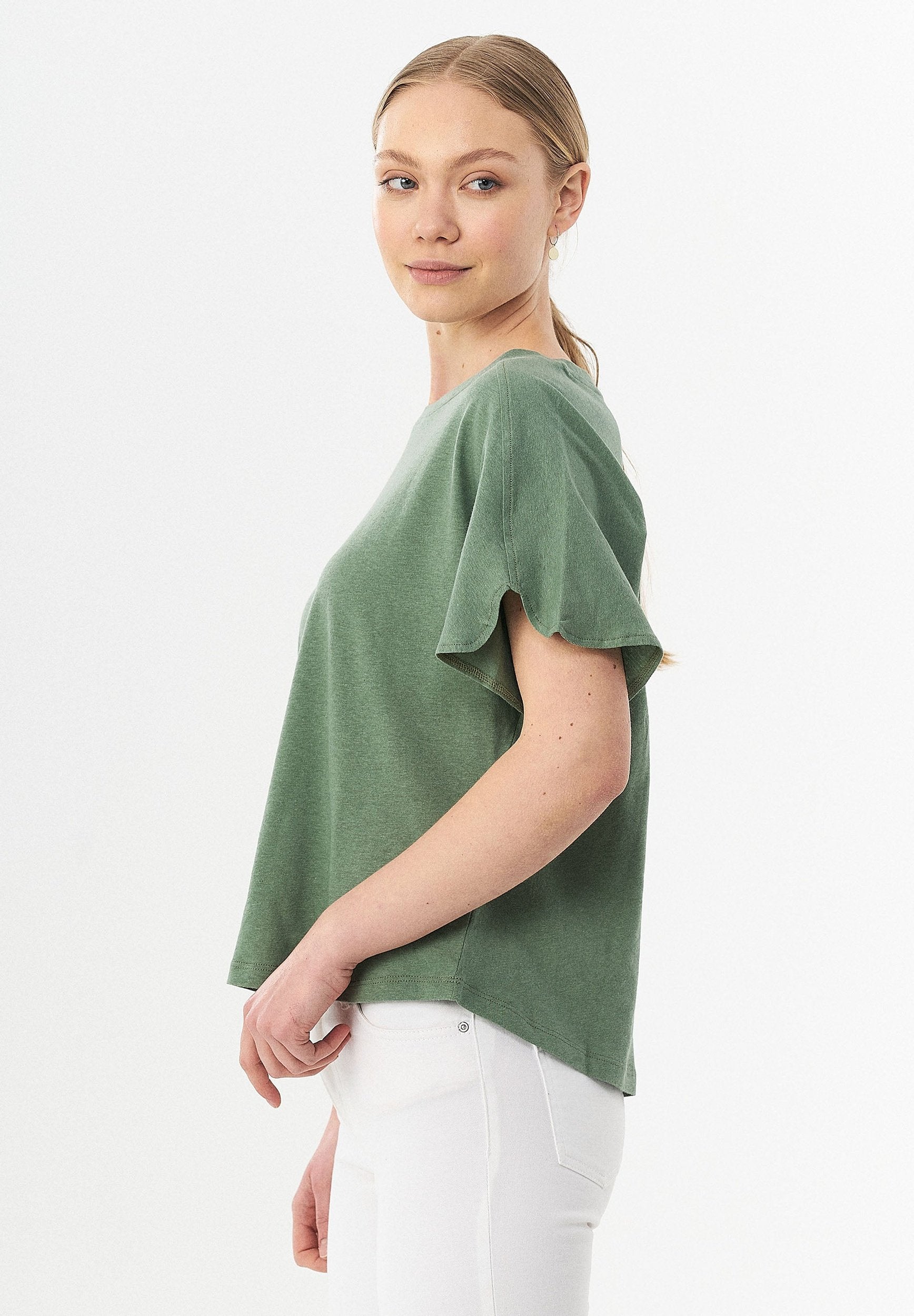 T-Shirt aus Bio-Baumwolle und Leinen