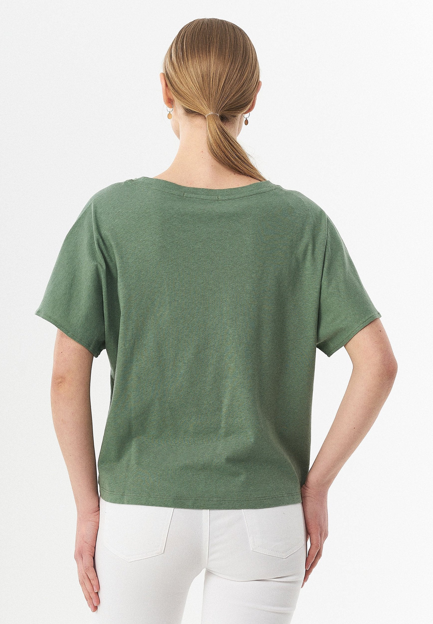 T-Shirt aus Bio-Baumwolle und Leinen