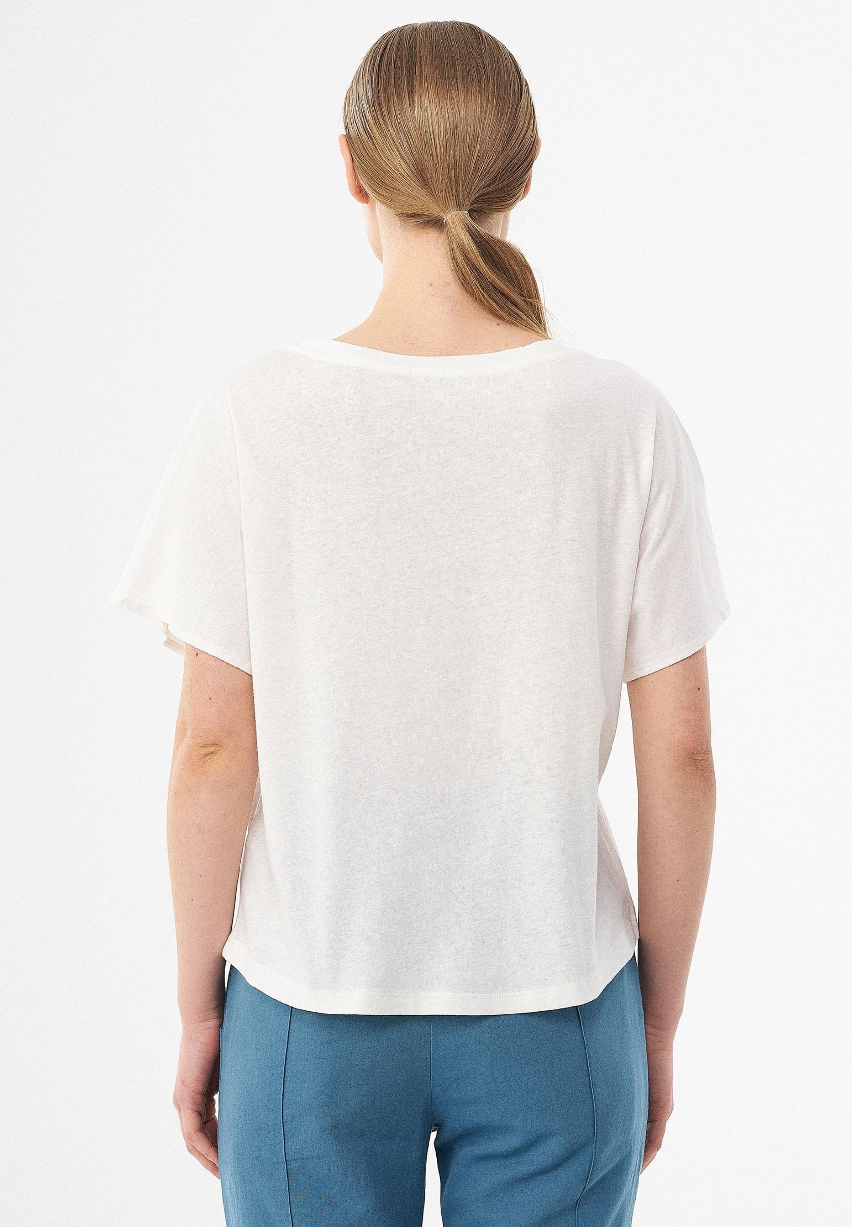 T-Shirt aus Bio-Baumwolle und Leinen
