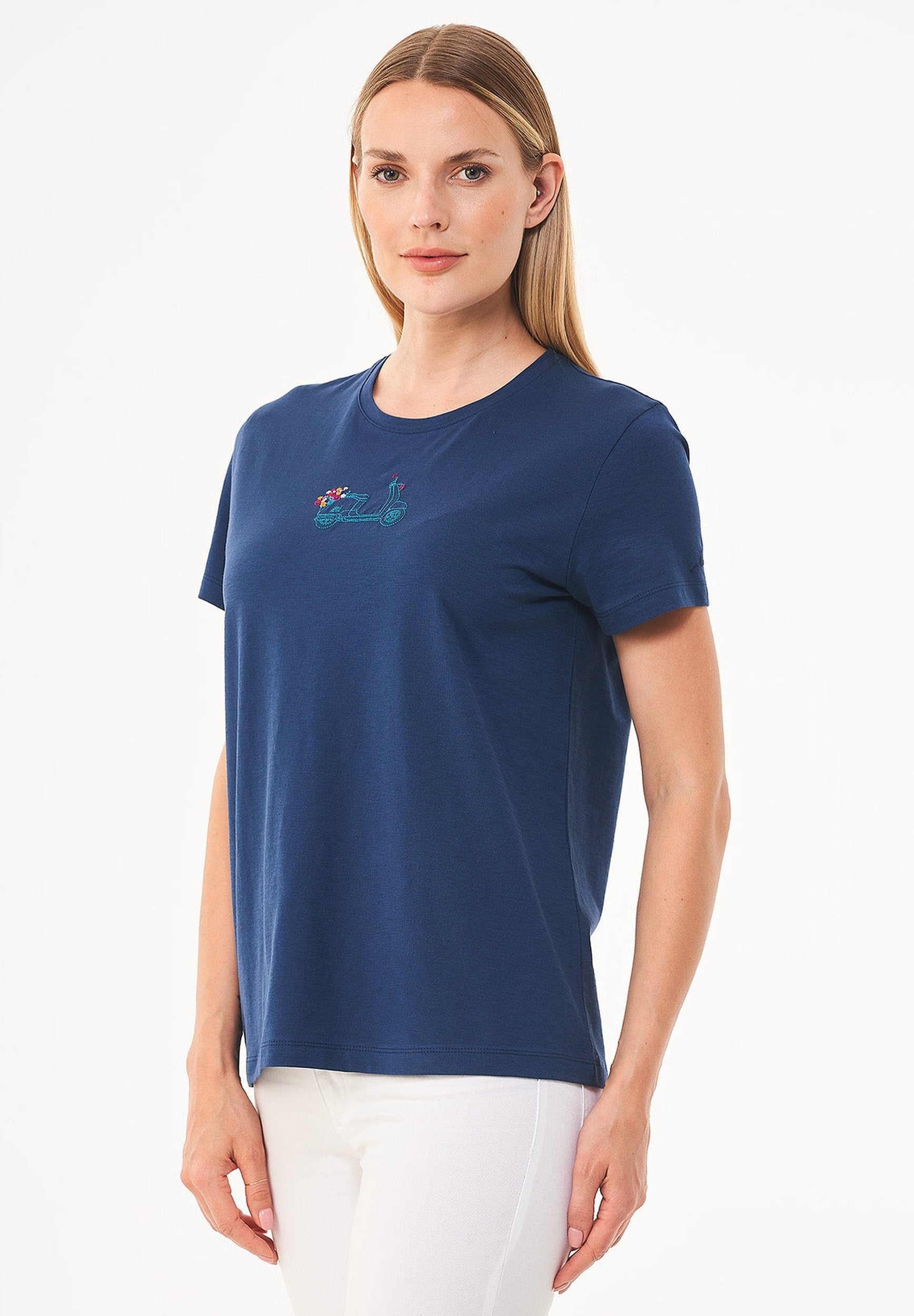 T-Shirt aus Bio-Baumwolle mit Stickerei