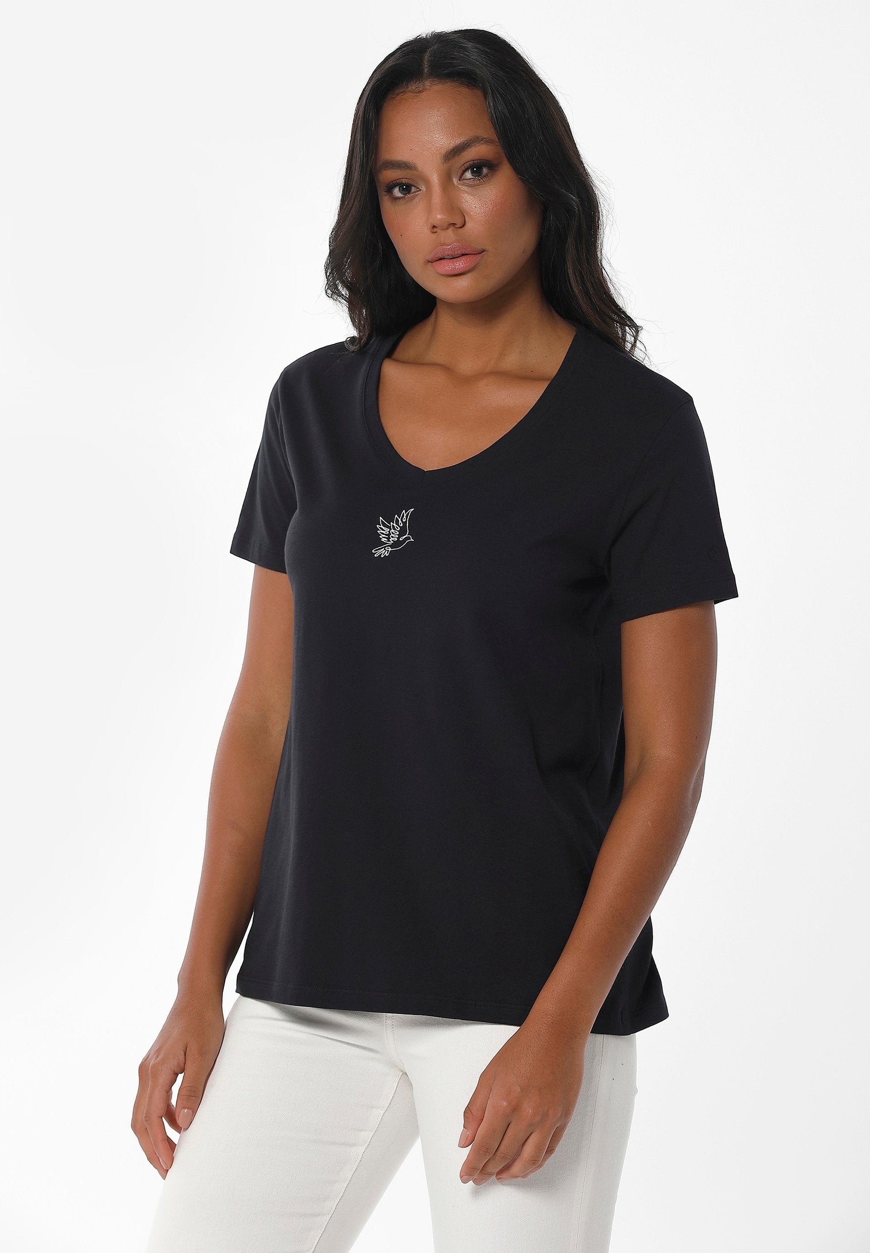 T-Shirt aus Bio-Baumwolle mit Stickerei
