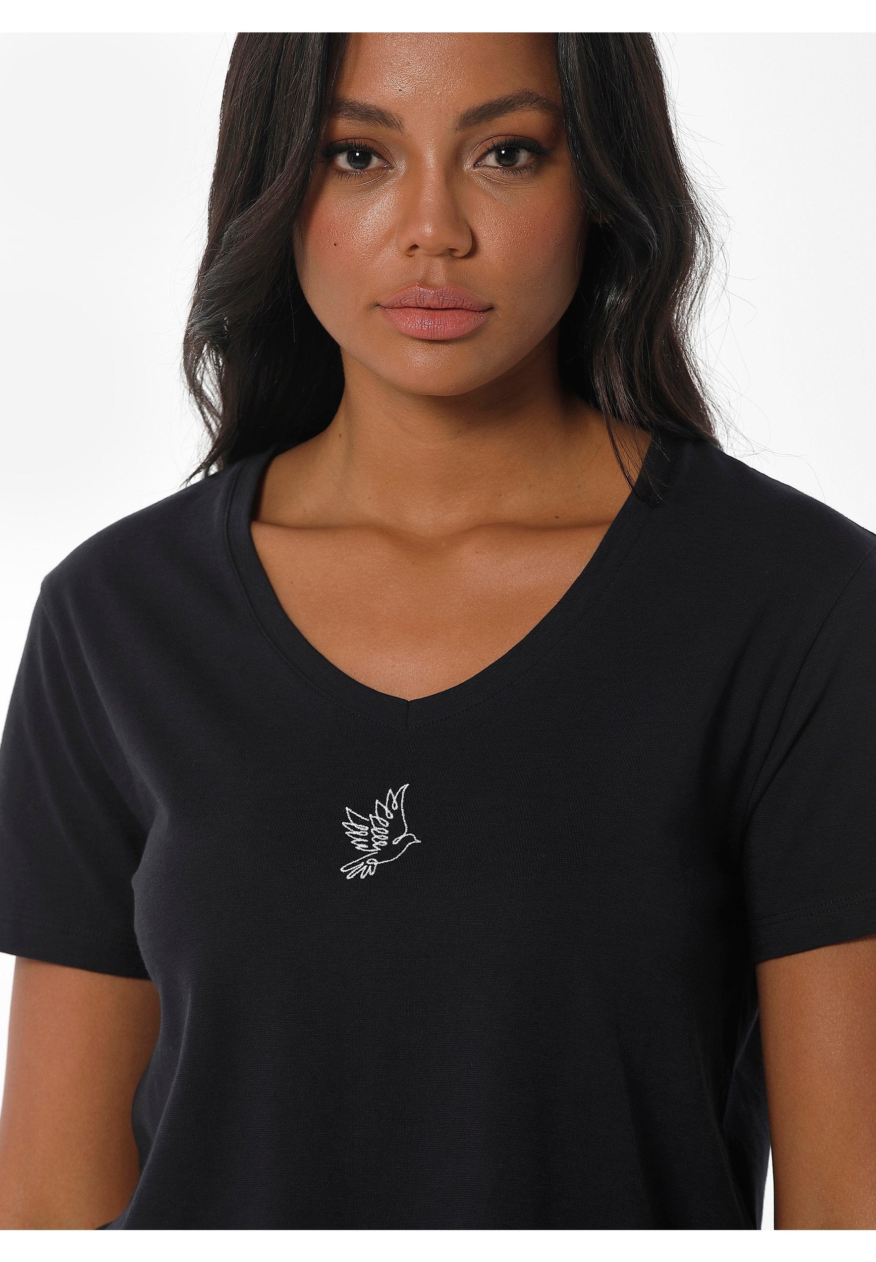 T-Shirt aus Bio-Baumwolle mit Stickerei