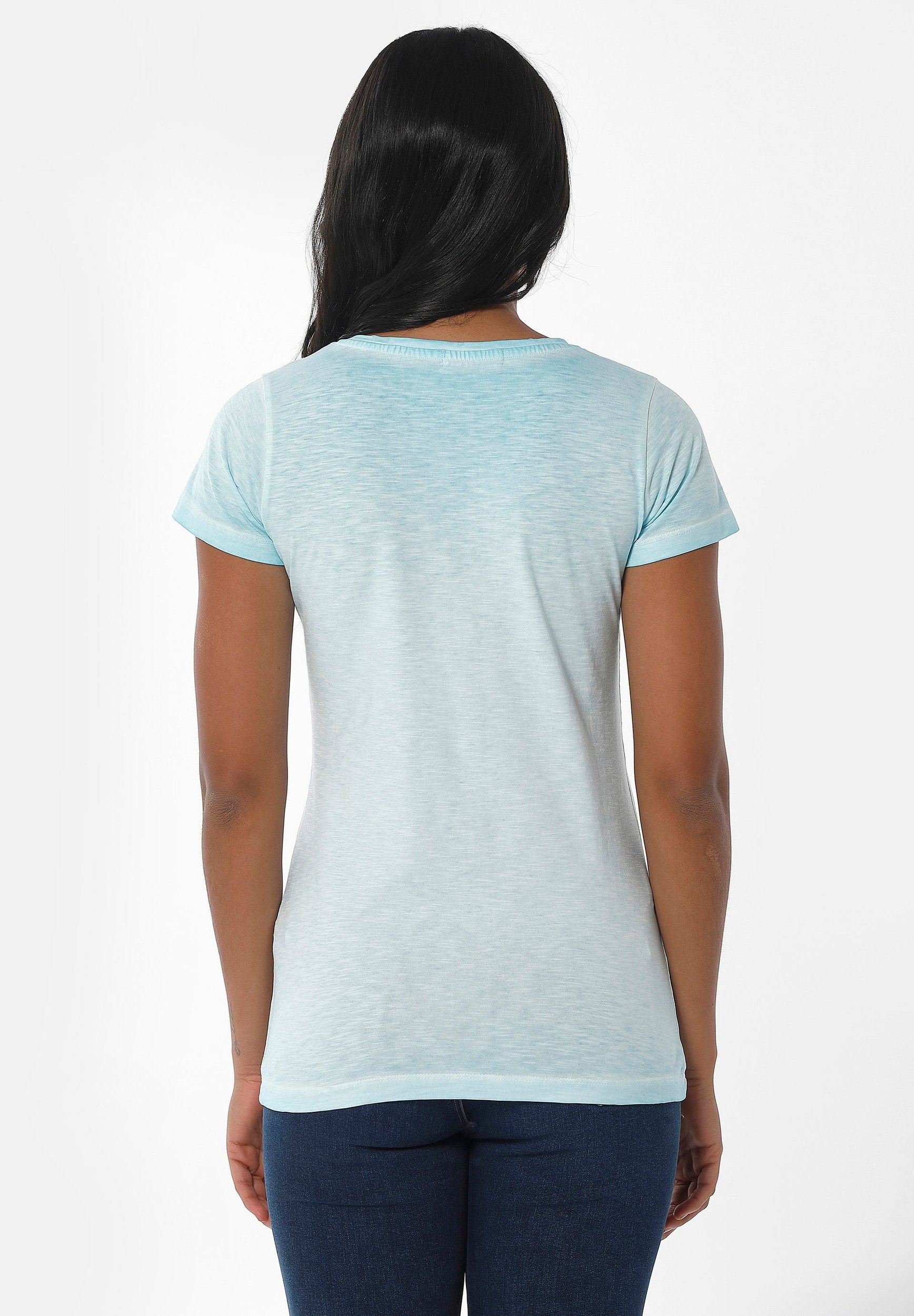 Garment Dyed T-Shirt aus Bio-Baumwolle mit Print