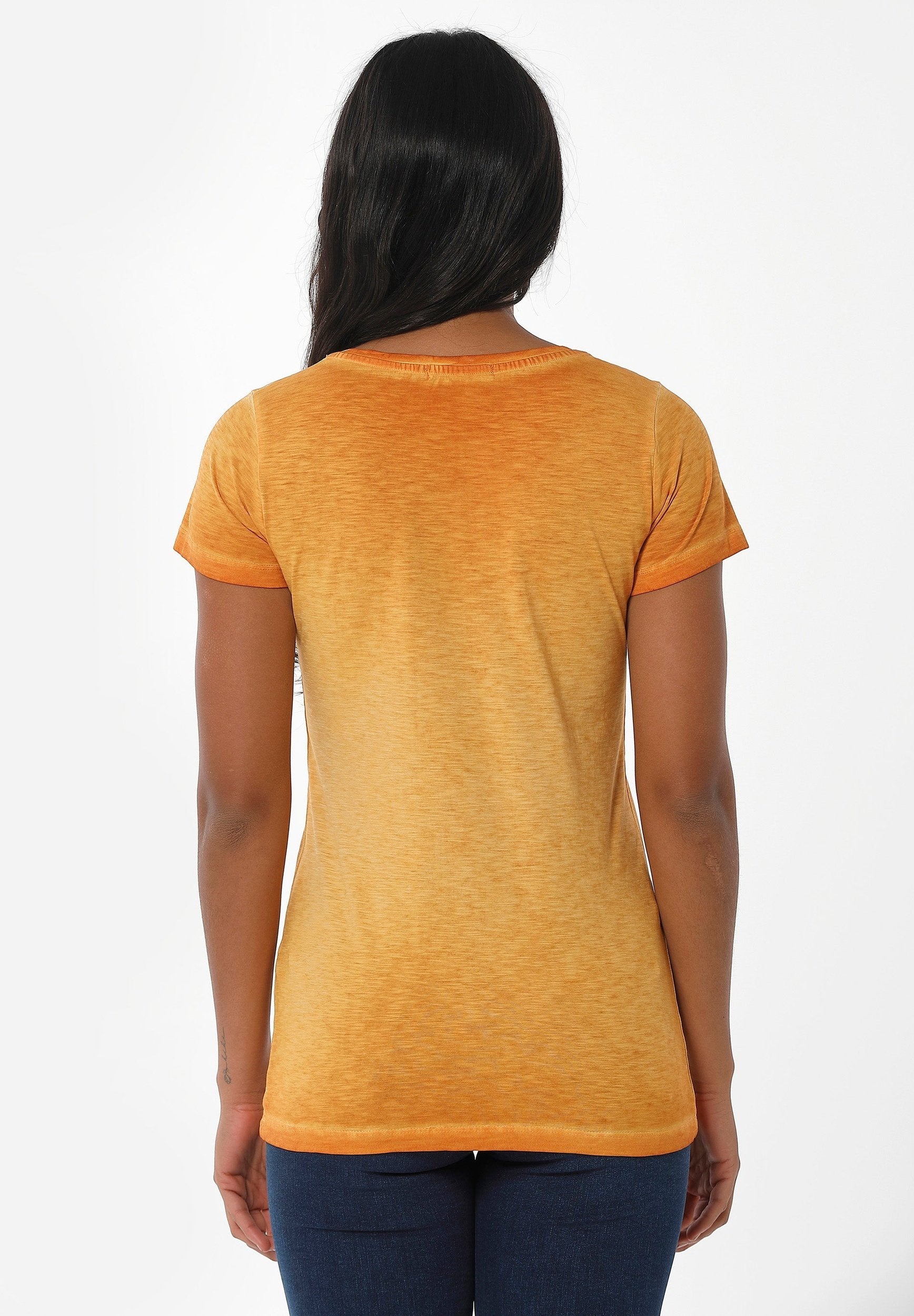 Garment Dyed T-Shirt aus Bio-Baumwolle mit Kamera-Print