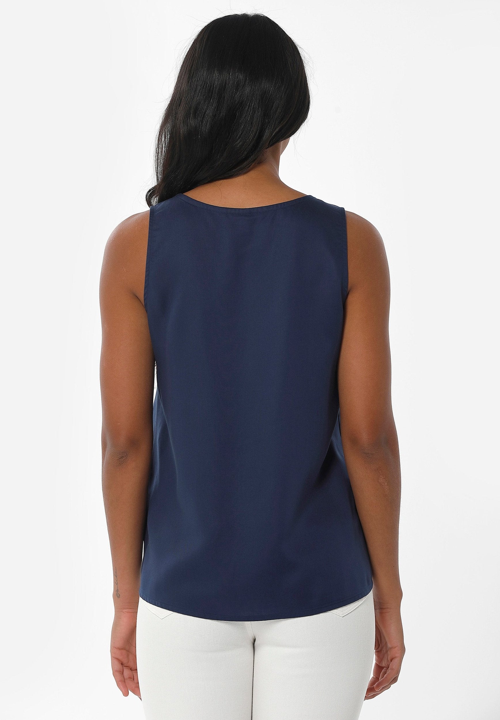 Ärmellose Bluse aus TENCEL™ Lyocell