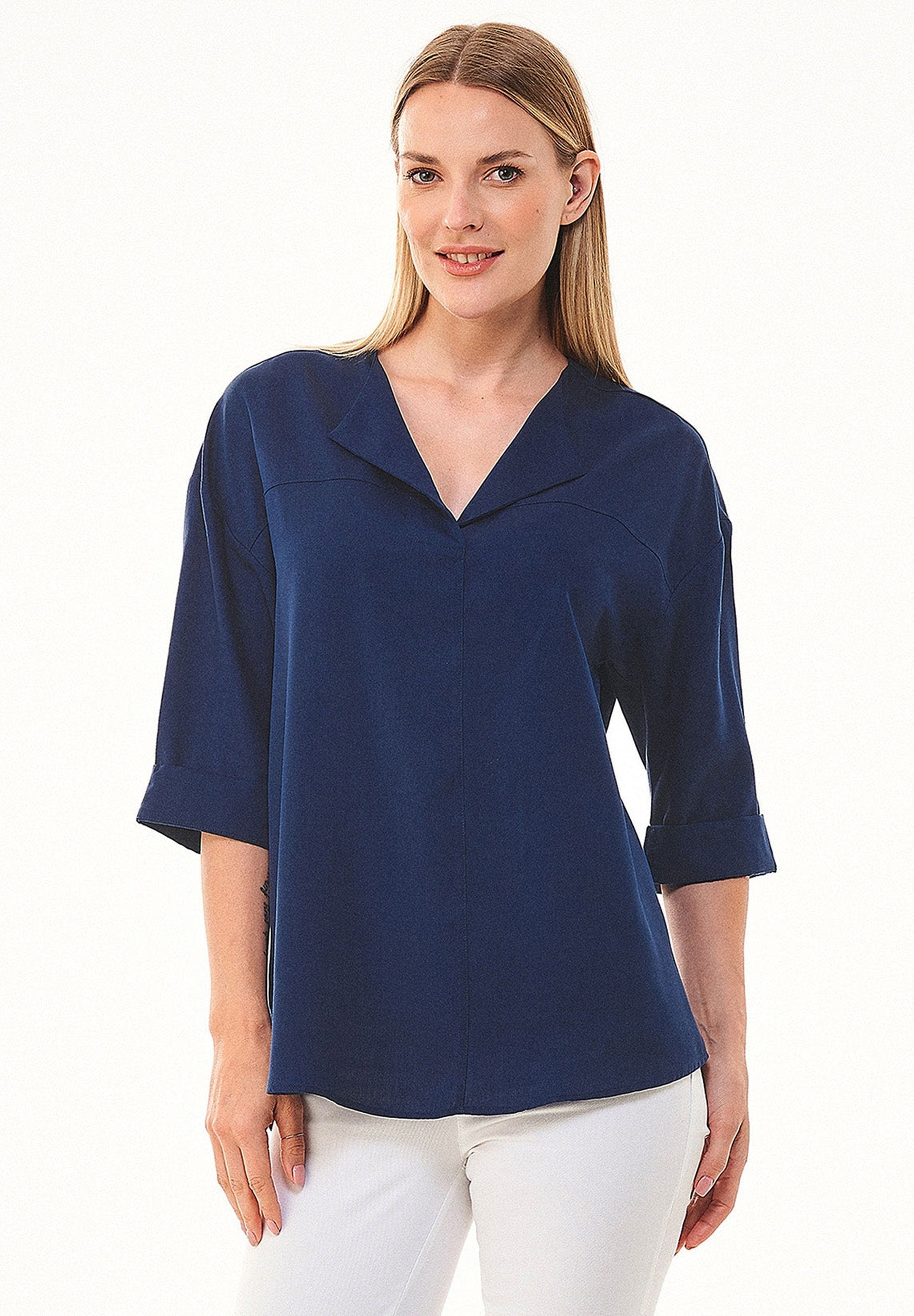 3/4-Arm Bluse aus TENCEL™ Lyocell | Faire Damenmode 