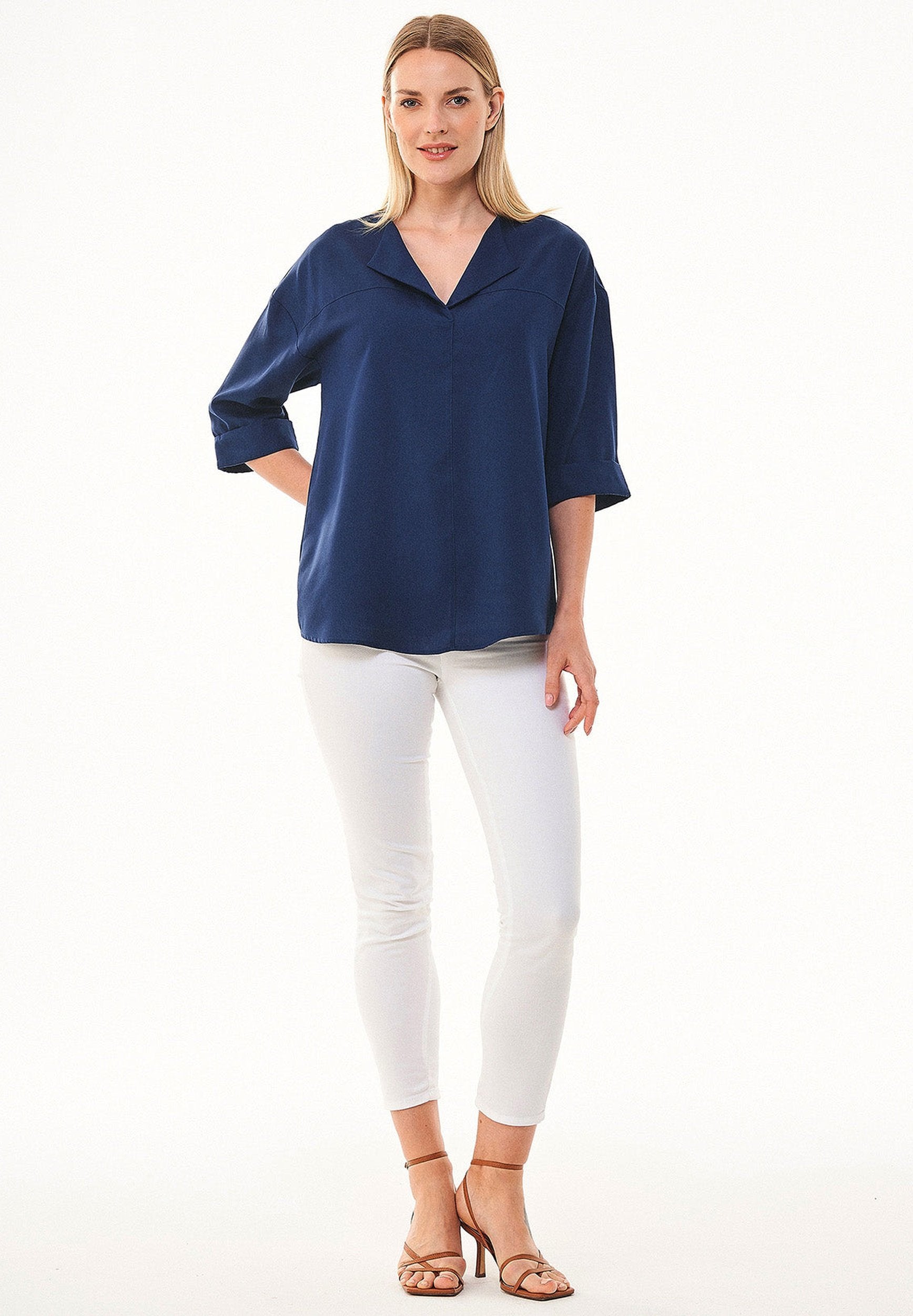 3/4-Arm Bluse aus TENCEL™ Lyocell