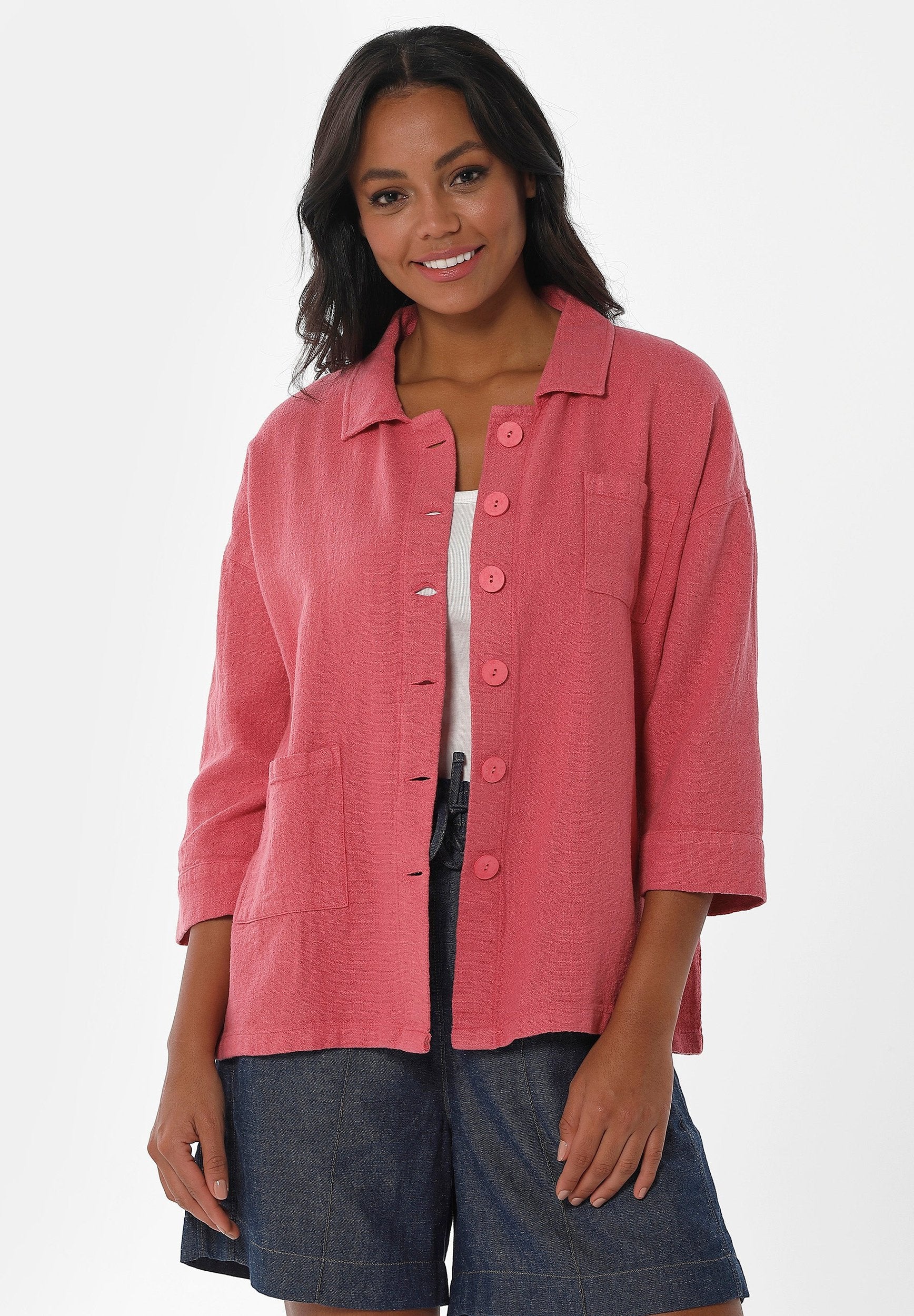 Hemdbluse aus Leinen-Bio Baumwolle Mix mit LENZING™ ECOVERO™