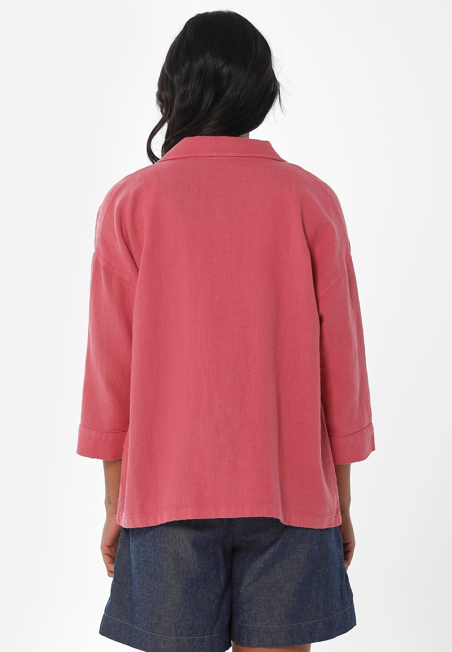 Hemdbluse aus Leinen-Bio Baumwolle Mix mit LENZING™ ECOVERO™