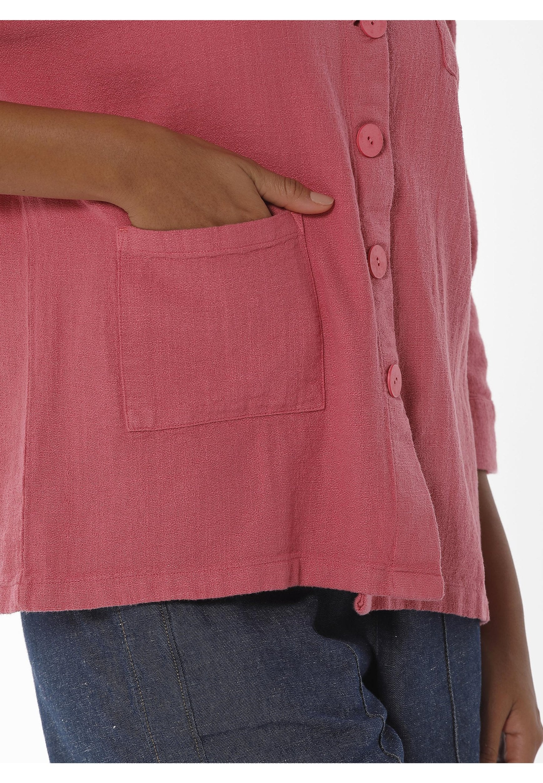 Hemdbluse aus Leinen-Bio Baumwolle Mix mit LENZING™ ECOVERO™