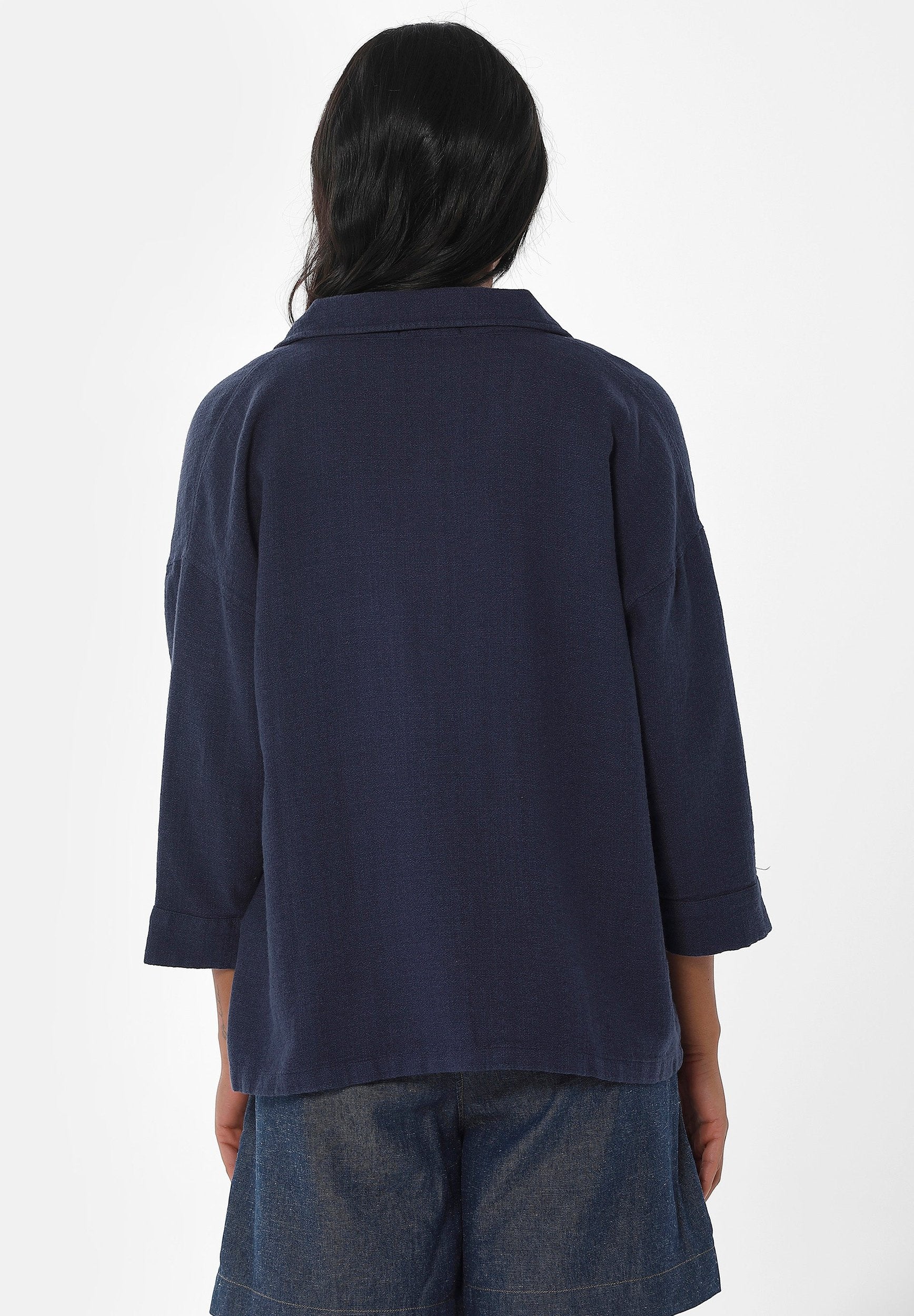 Hemdbluse aus Leinen-Bio Baumwolle Mix mit LENZING™ ECOVERO™