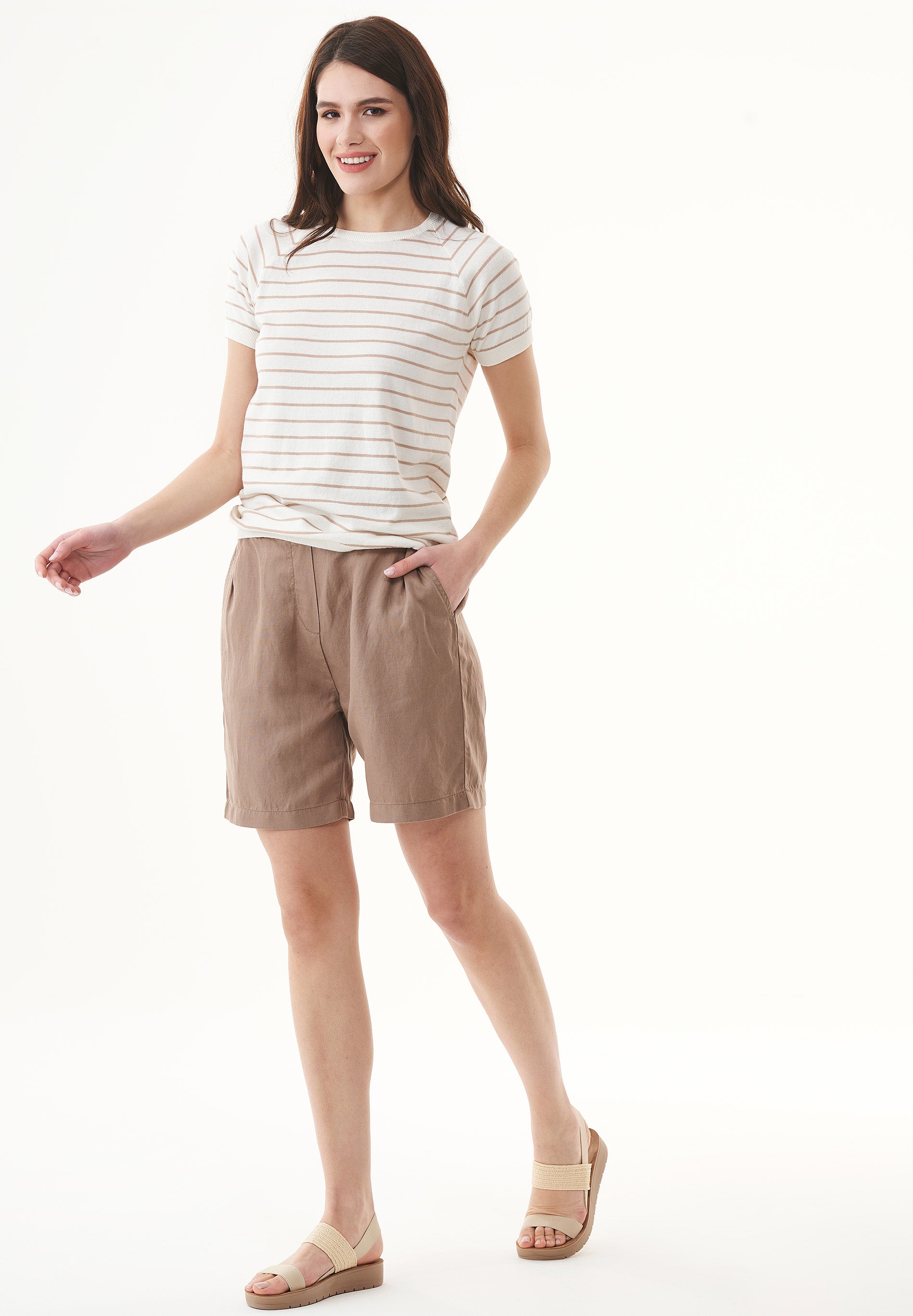 Shorts aus TENCEL™ Lyocell und Leinen