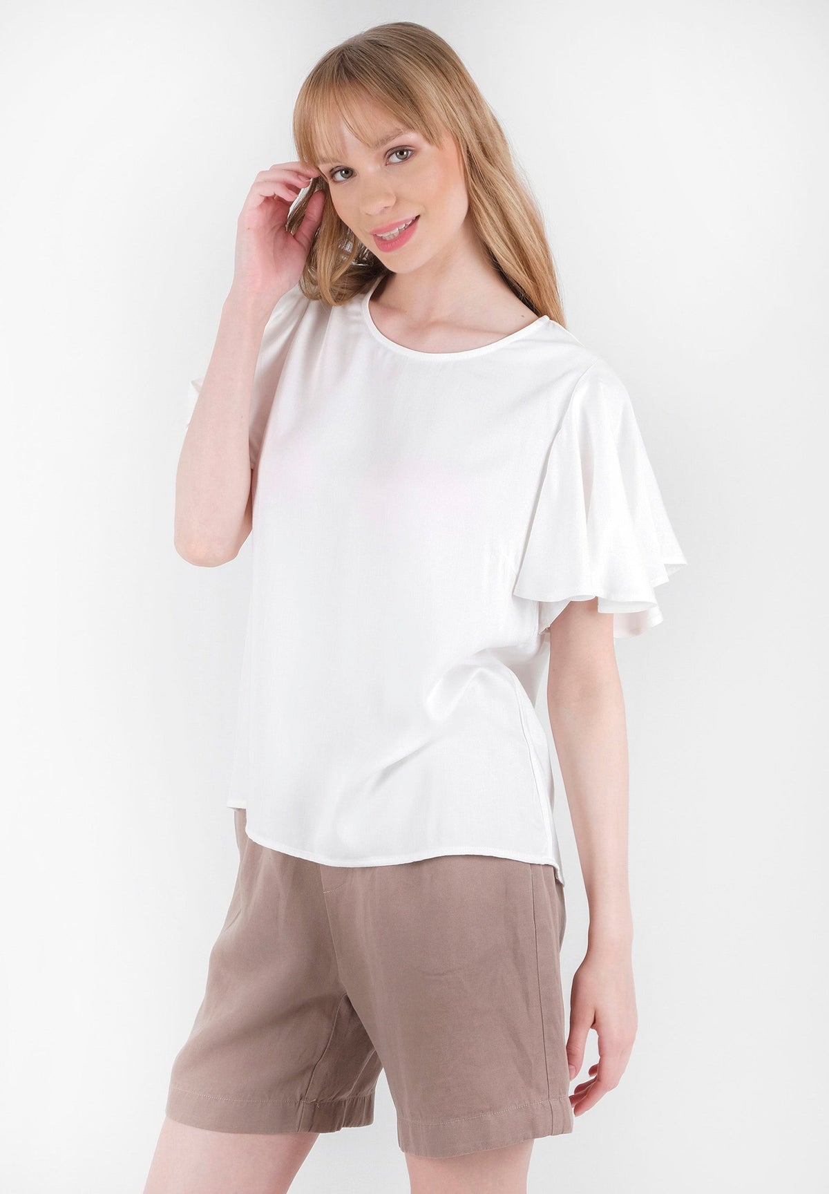 Bluse aus LENZING™ ECOVERO™ mit Volantärmeln – Ansicht 3