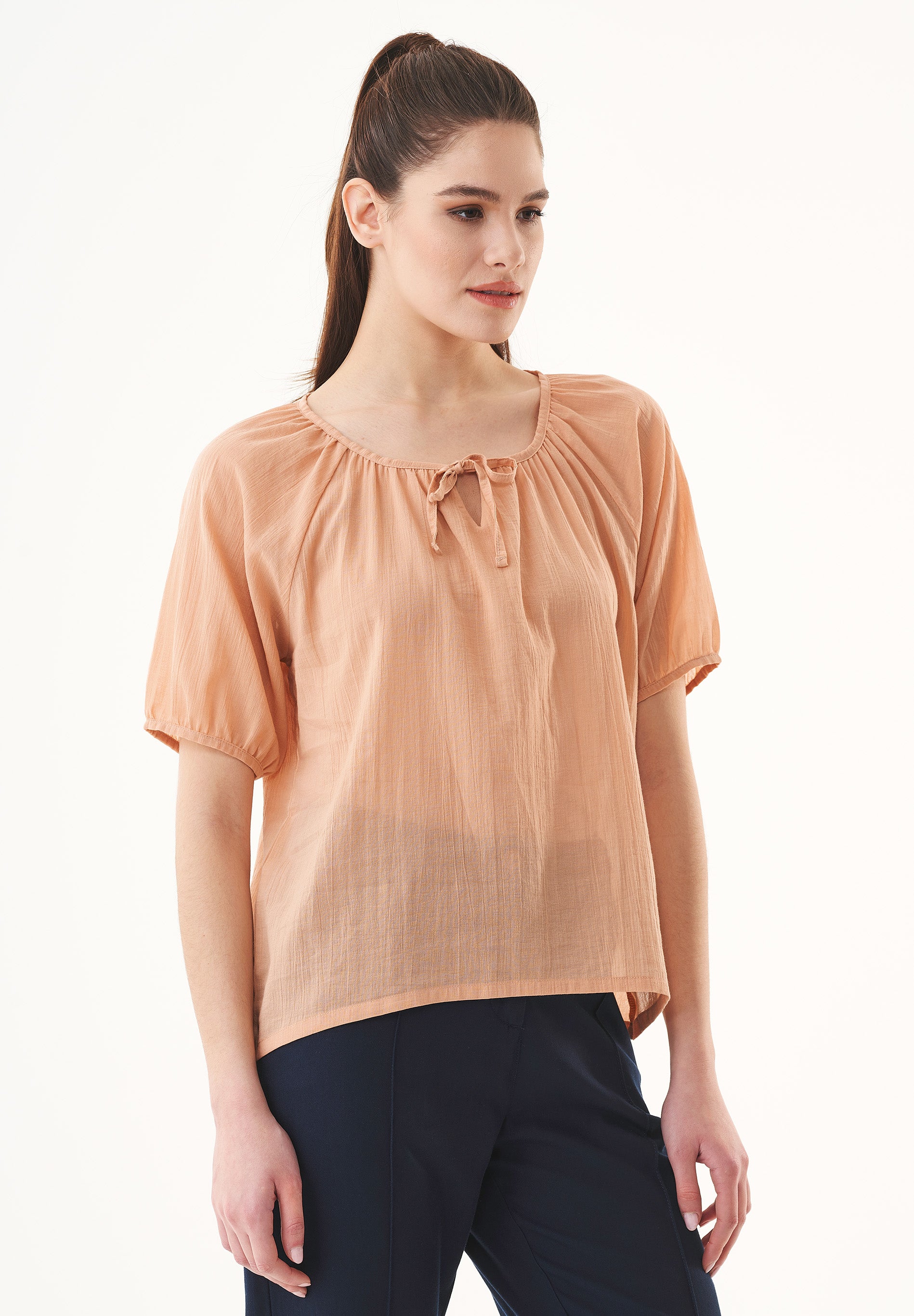Bluse aus Bio-Baumwoll-Voile
