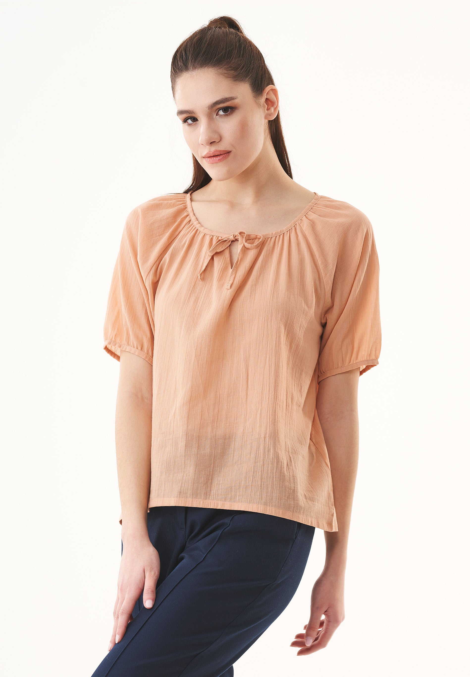 Bluse aus Bio-Baumwoll-Voile