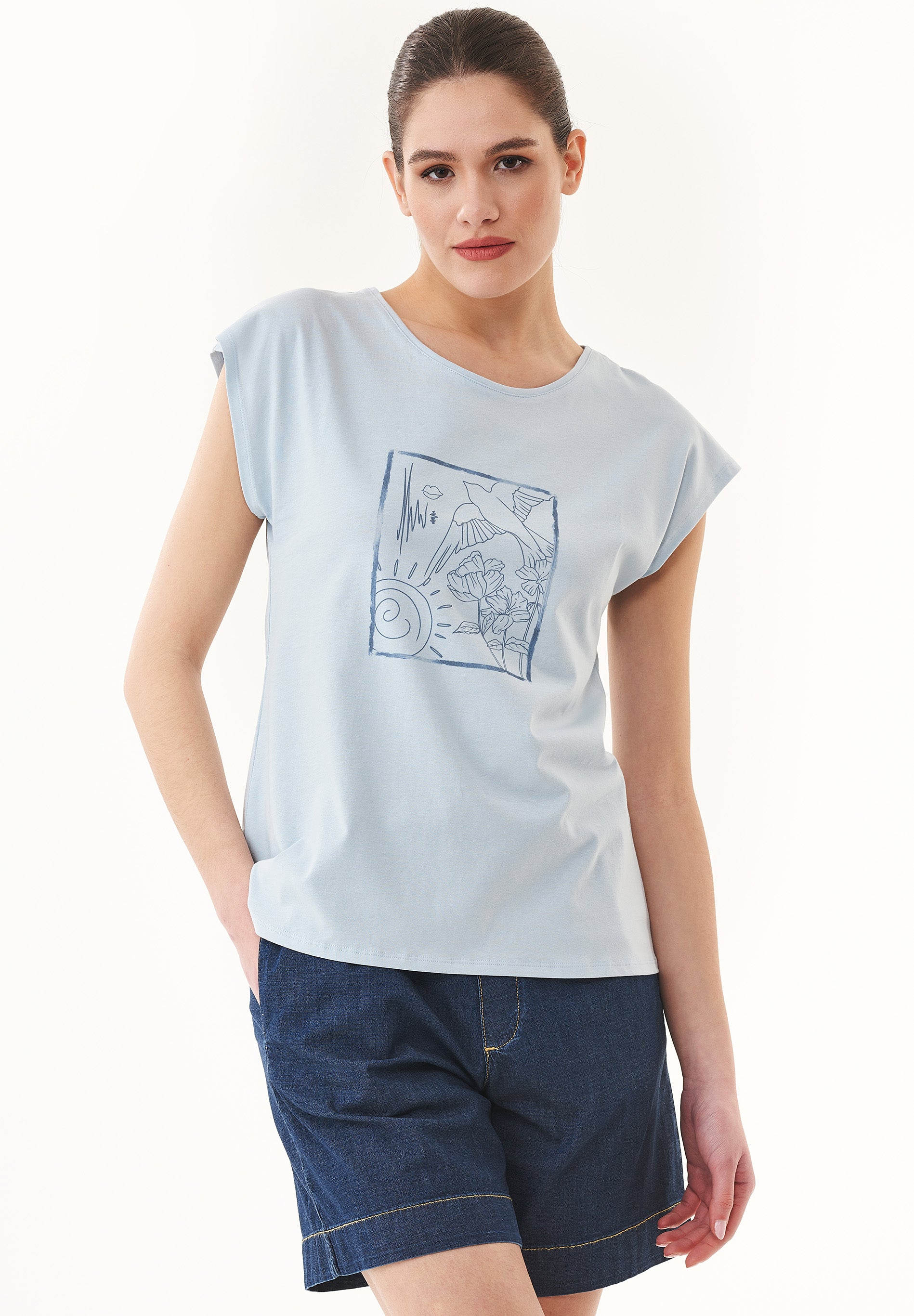 T-Shirt aus Bio-Baumwolle mit Print