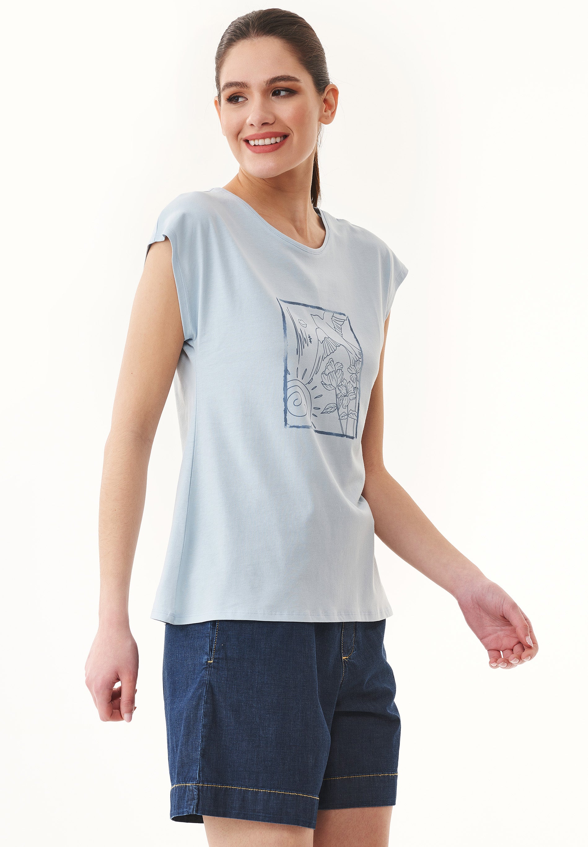 T-Shirt aus Bio-Baumwolle mit Print