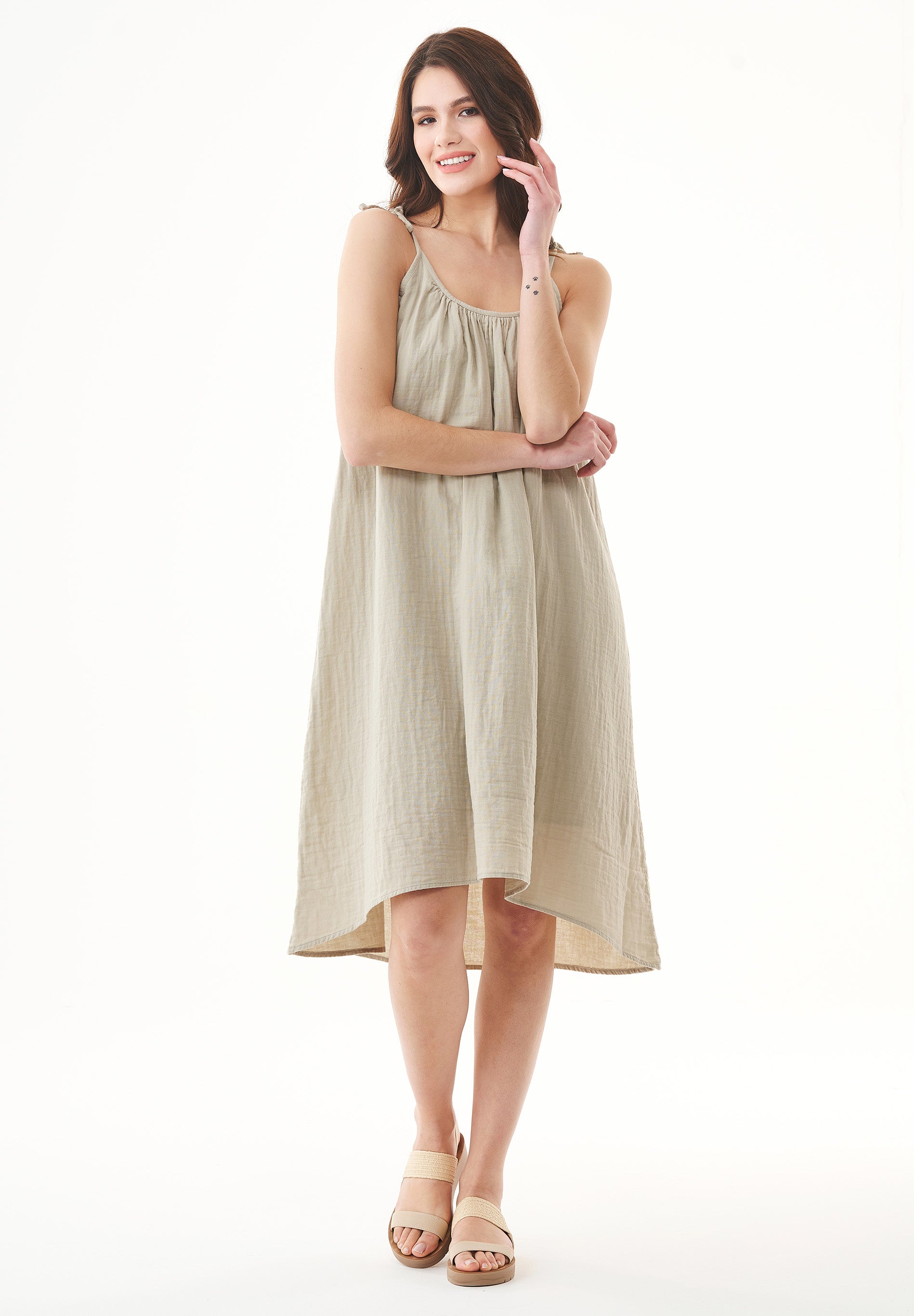 Spaghettiträger-Kleid aus Bio-Baumwolle