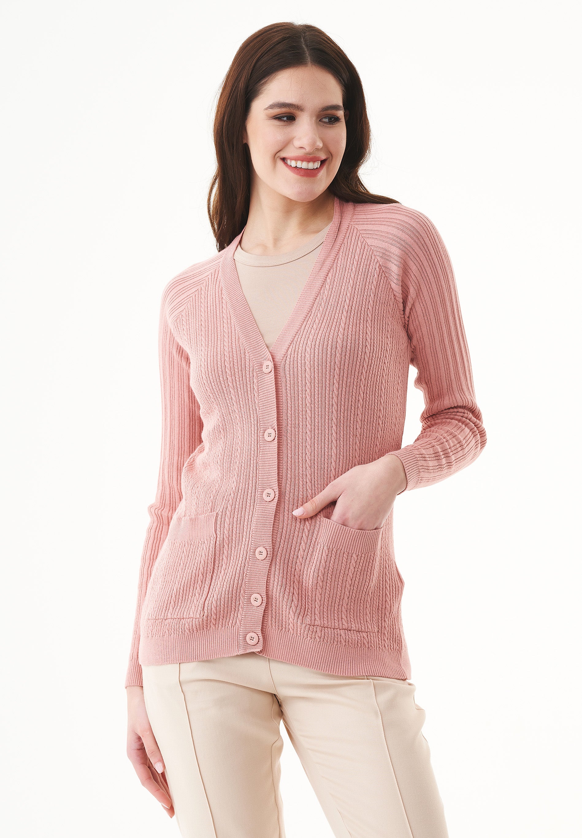 Cardigan aus Bio-Baumwolle mit Knöpfen