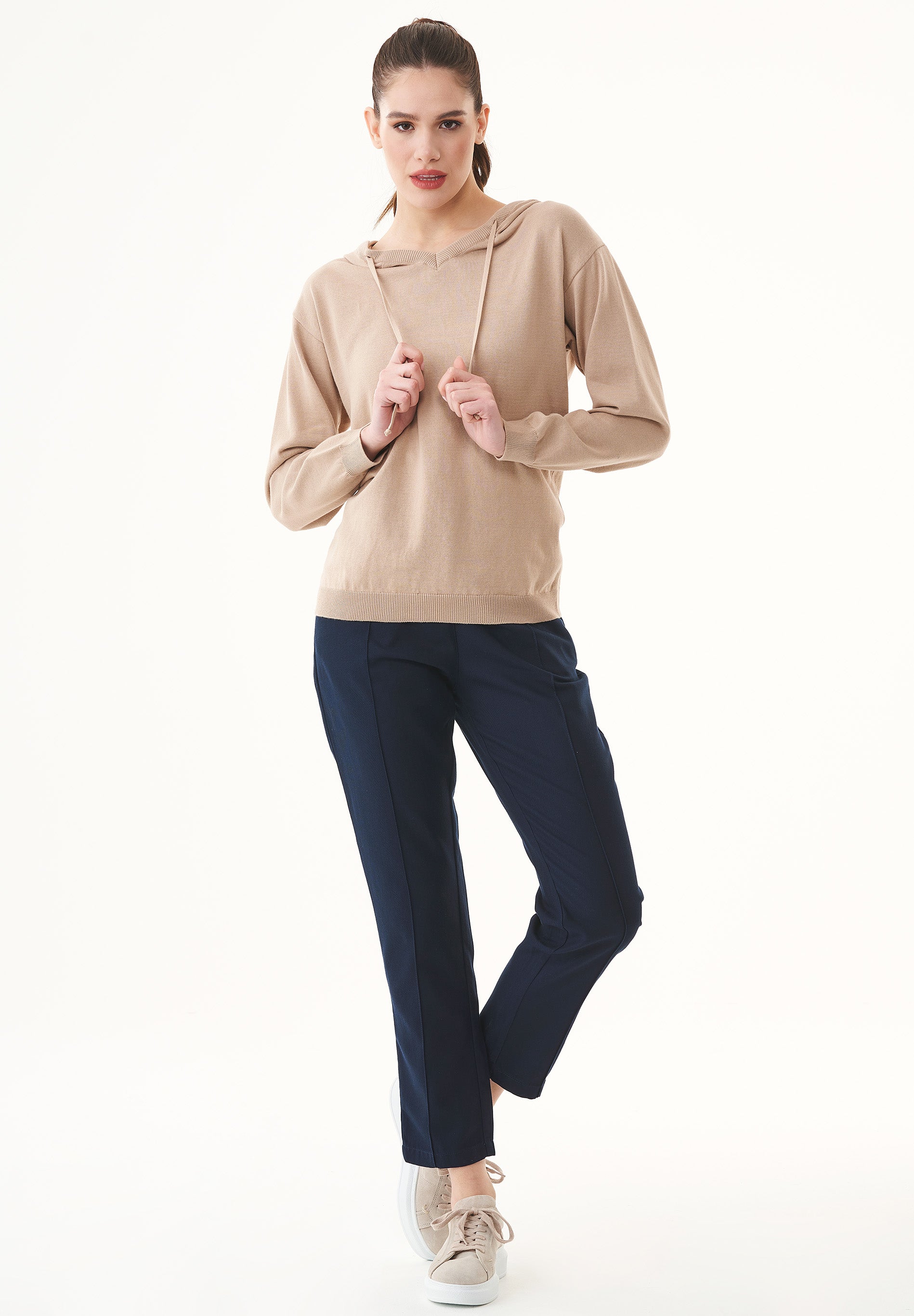 Feinstrick-Hoodie aus Bio-Baumwolle