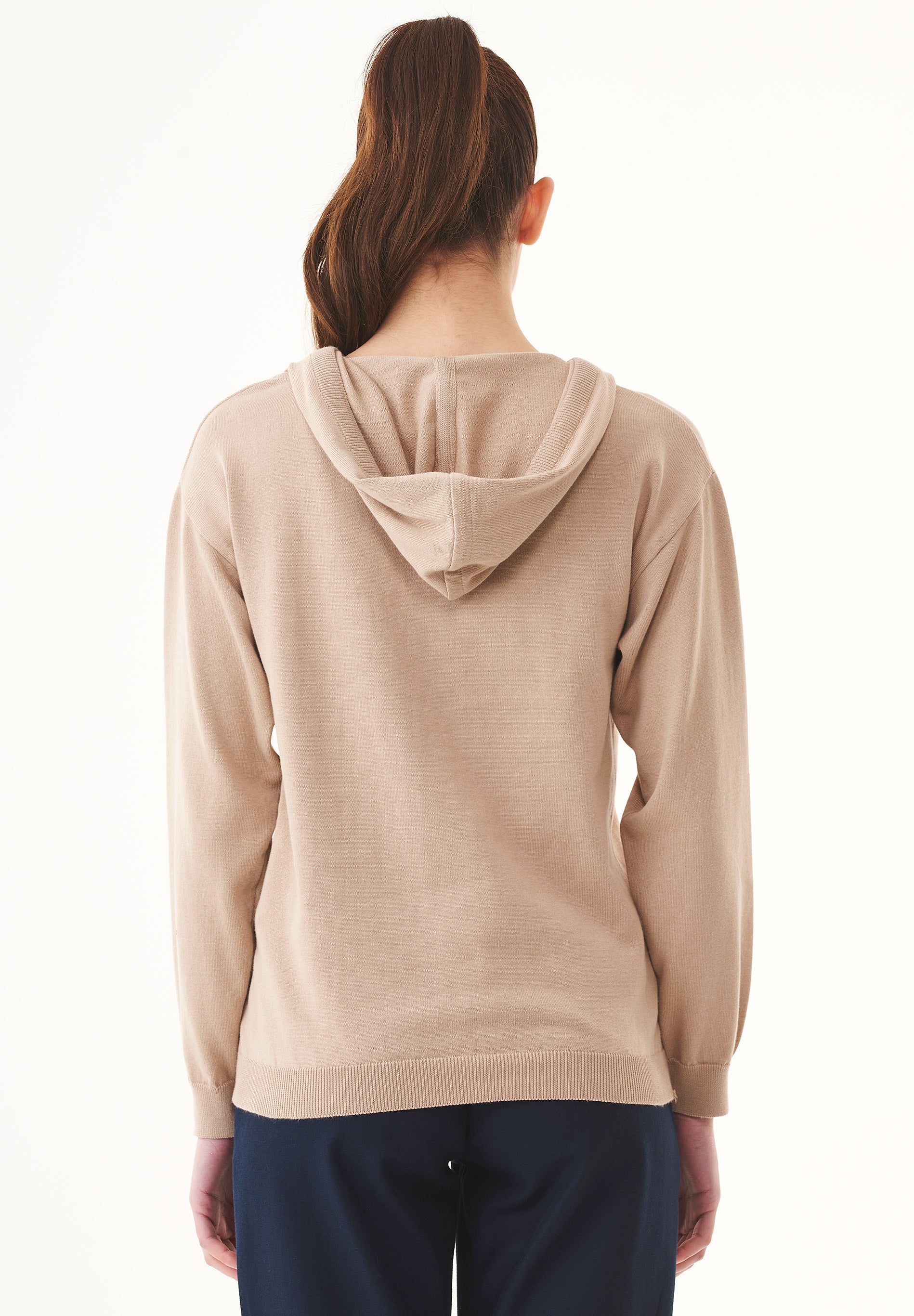Feinstrick-Hoodie aus Bio-Baumwolle
