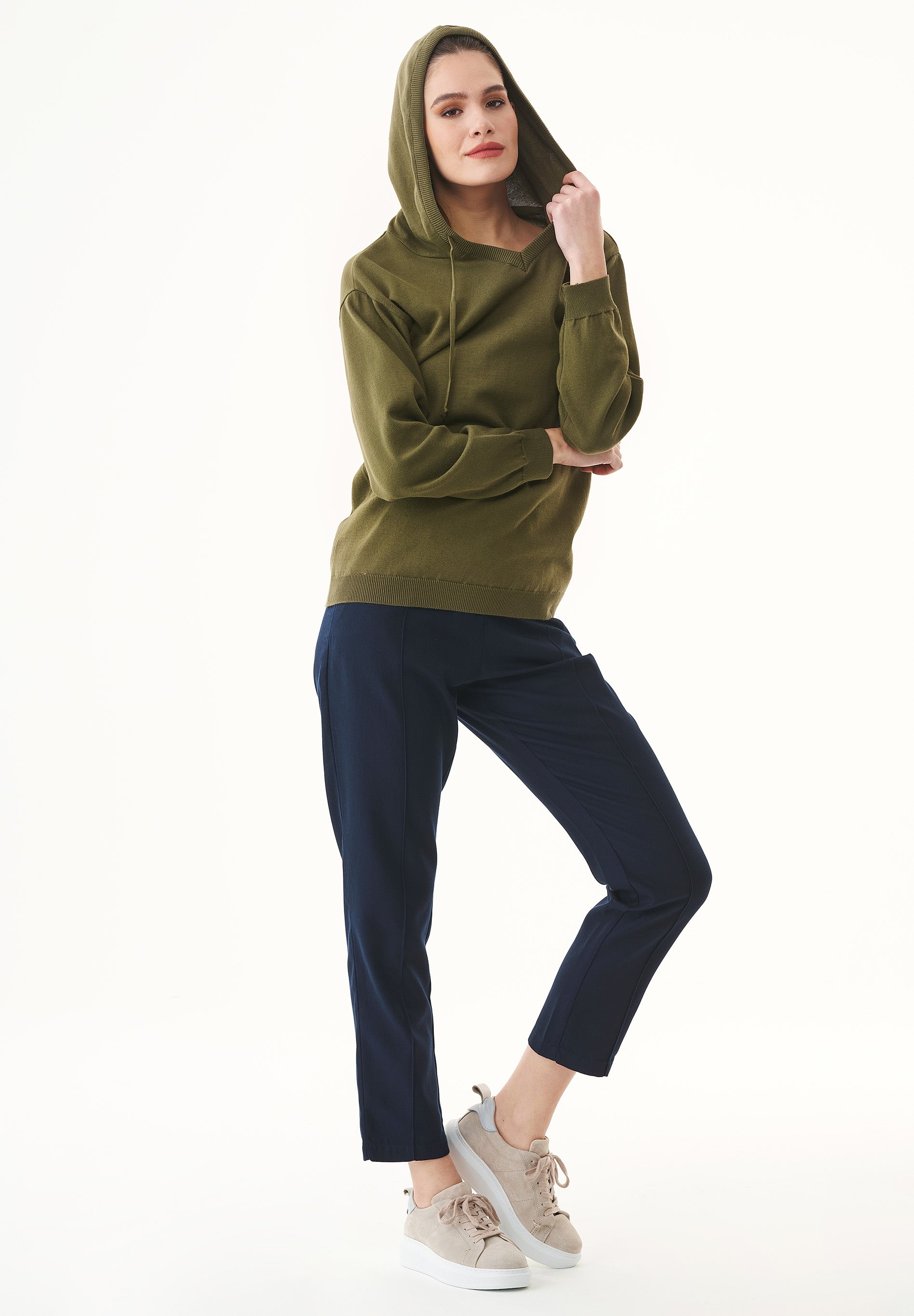 Feinstrick-Hoodie aus Bio-Baumwolle