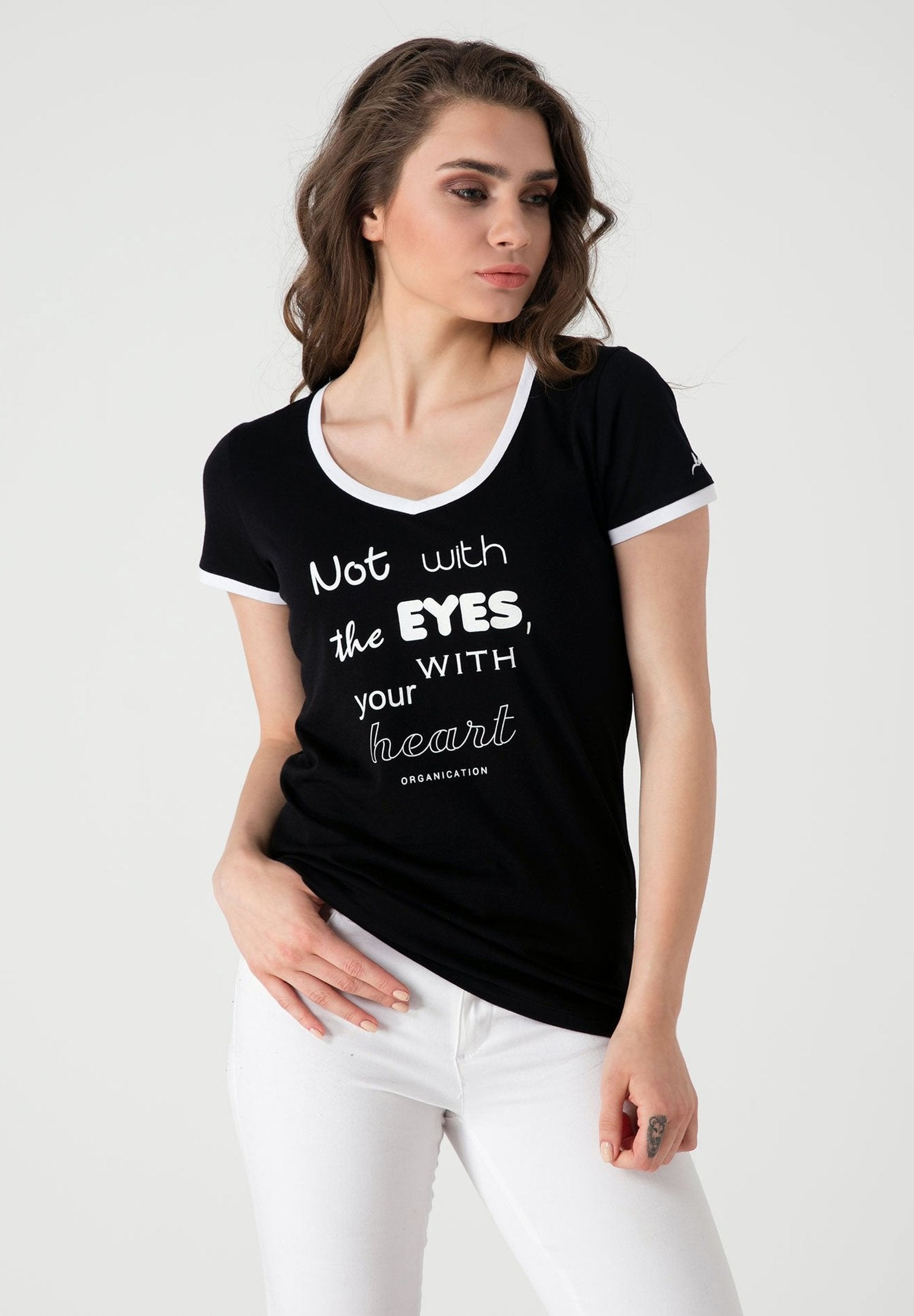 T-Shirt aus Bio-Baumwolle mit Text-Print