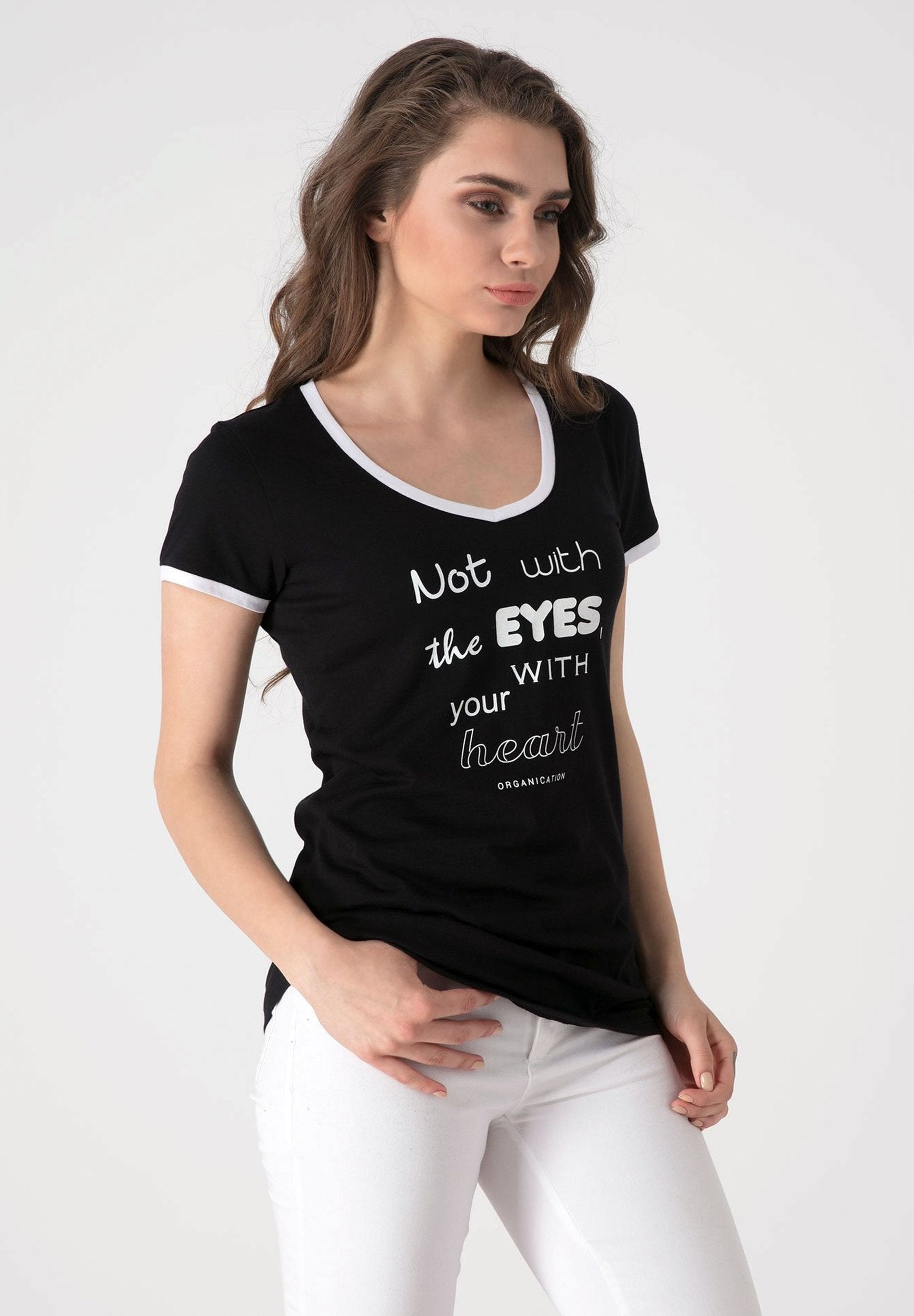 T-Shirt aus Bio-Baumwolle mit Text-Print