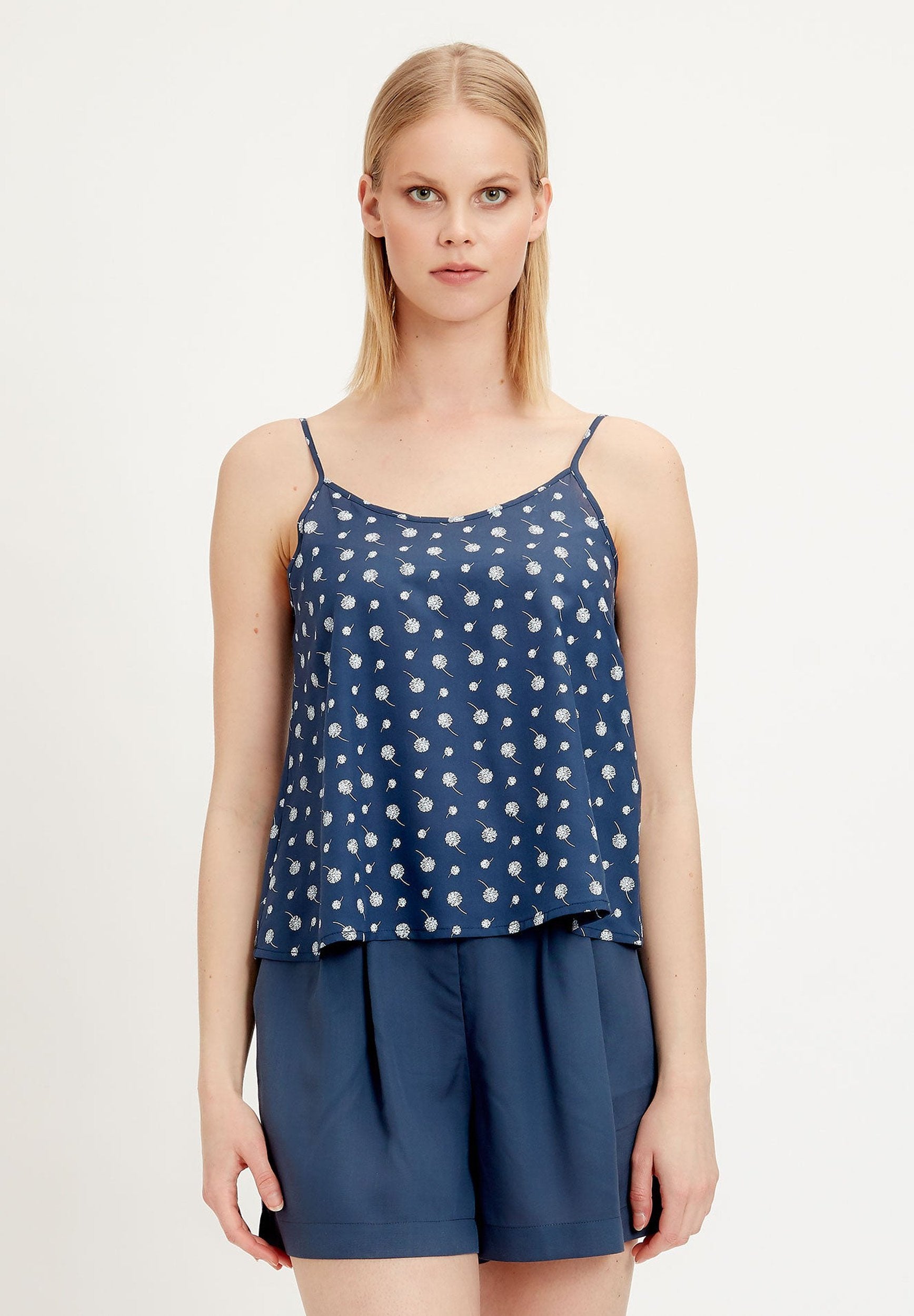 Spaghettiträger-Top aus TENCEL™ Lyocell mit Allover-Print