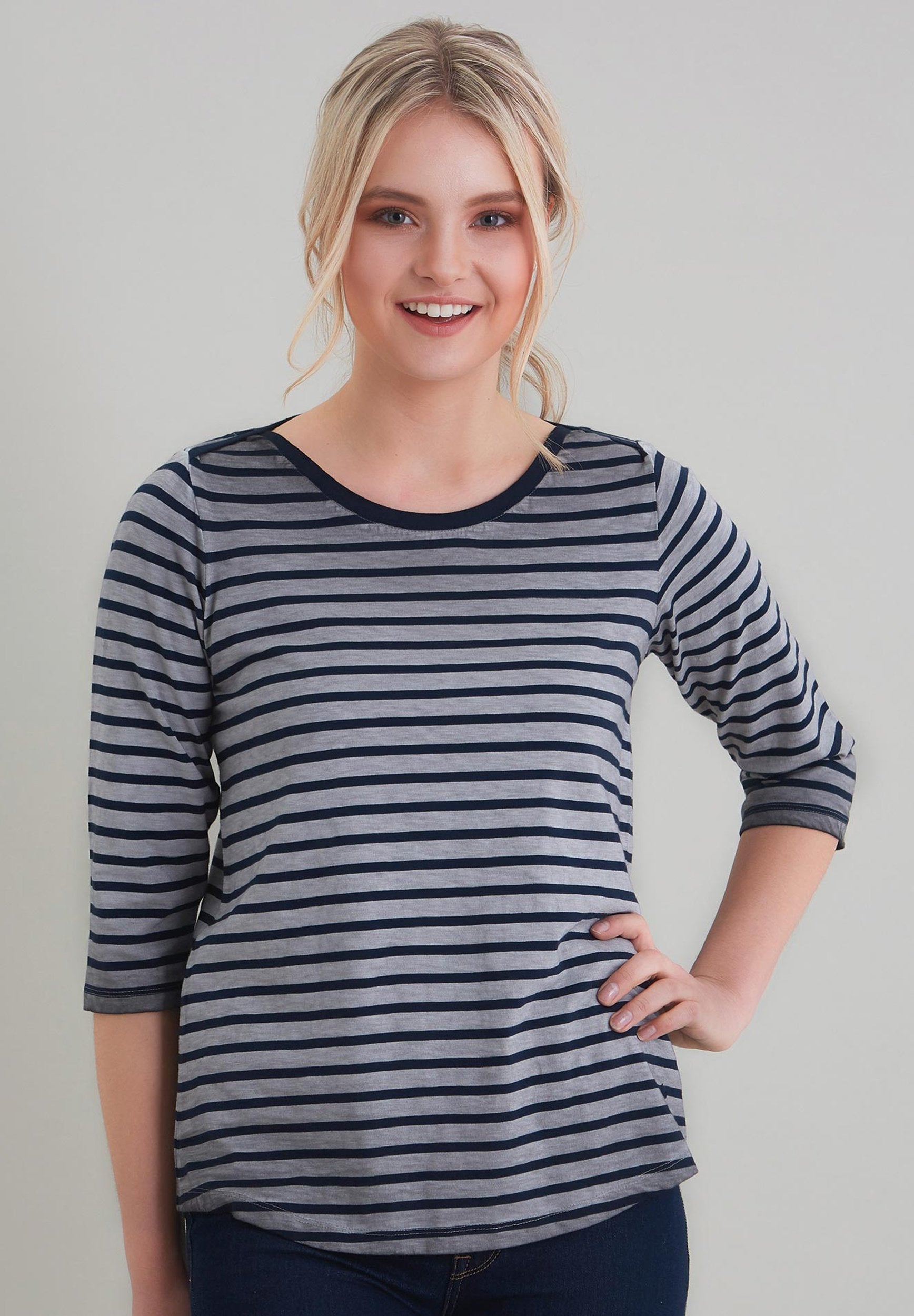 Langarmshirt im trendy Ringel-look aus Bio-Baumwolle