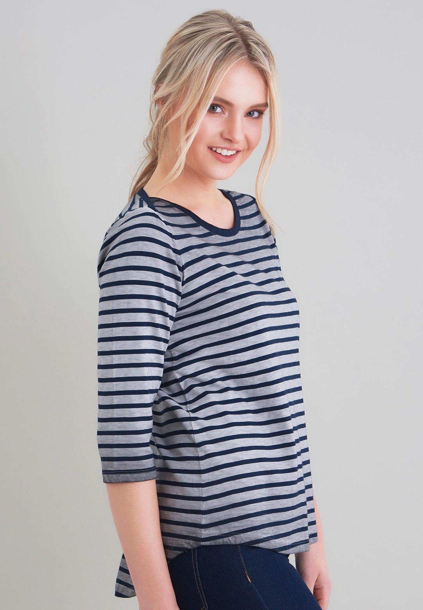 Langarmshirt im trendy Ringel-look aus Bio-Baumwolle