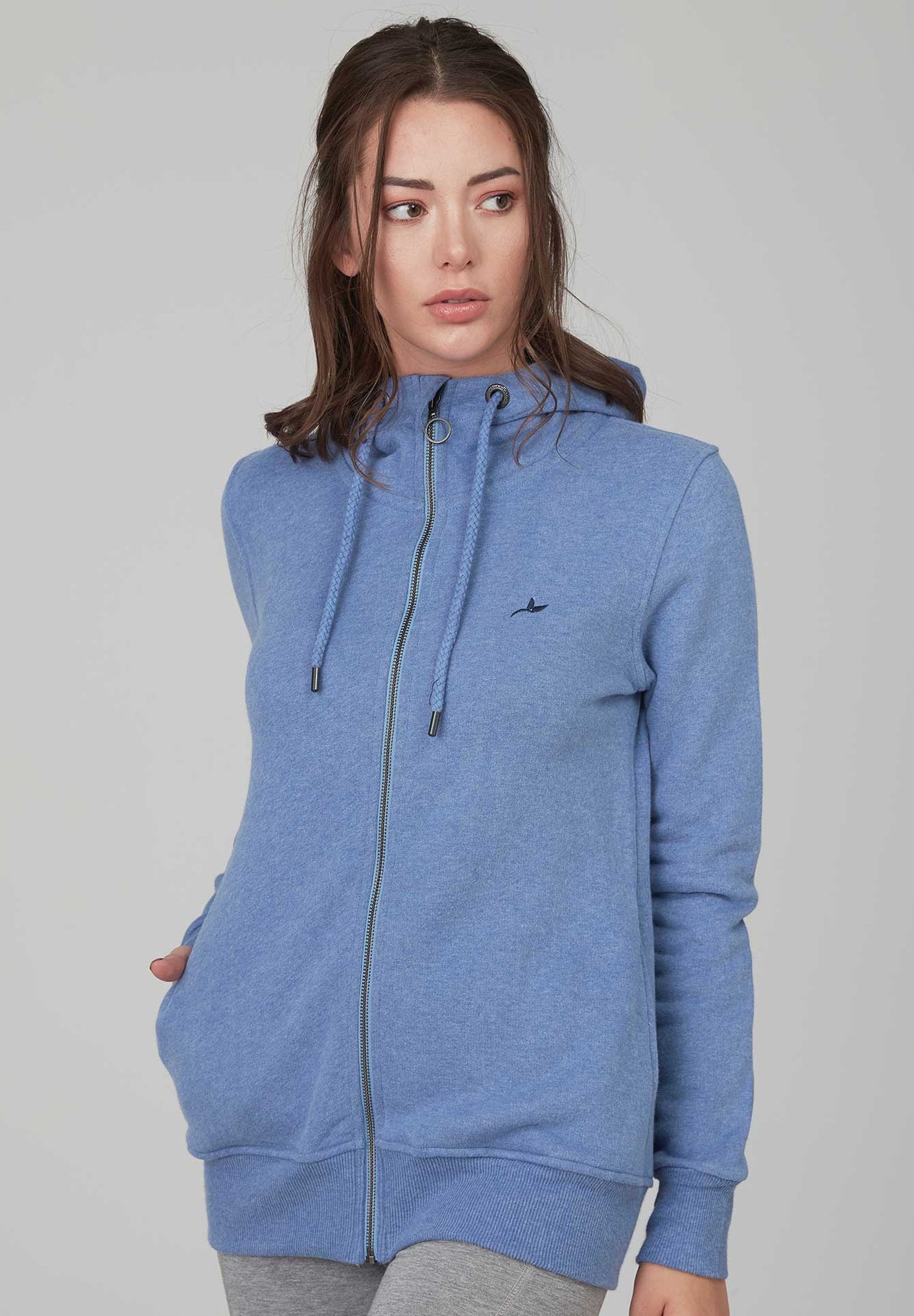 Kapuzensweatjacke aus Bio-Baumwolle Meliert