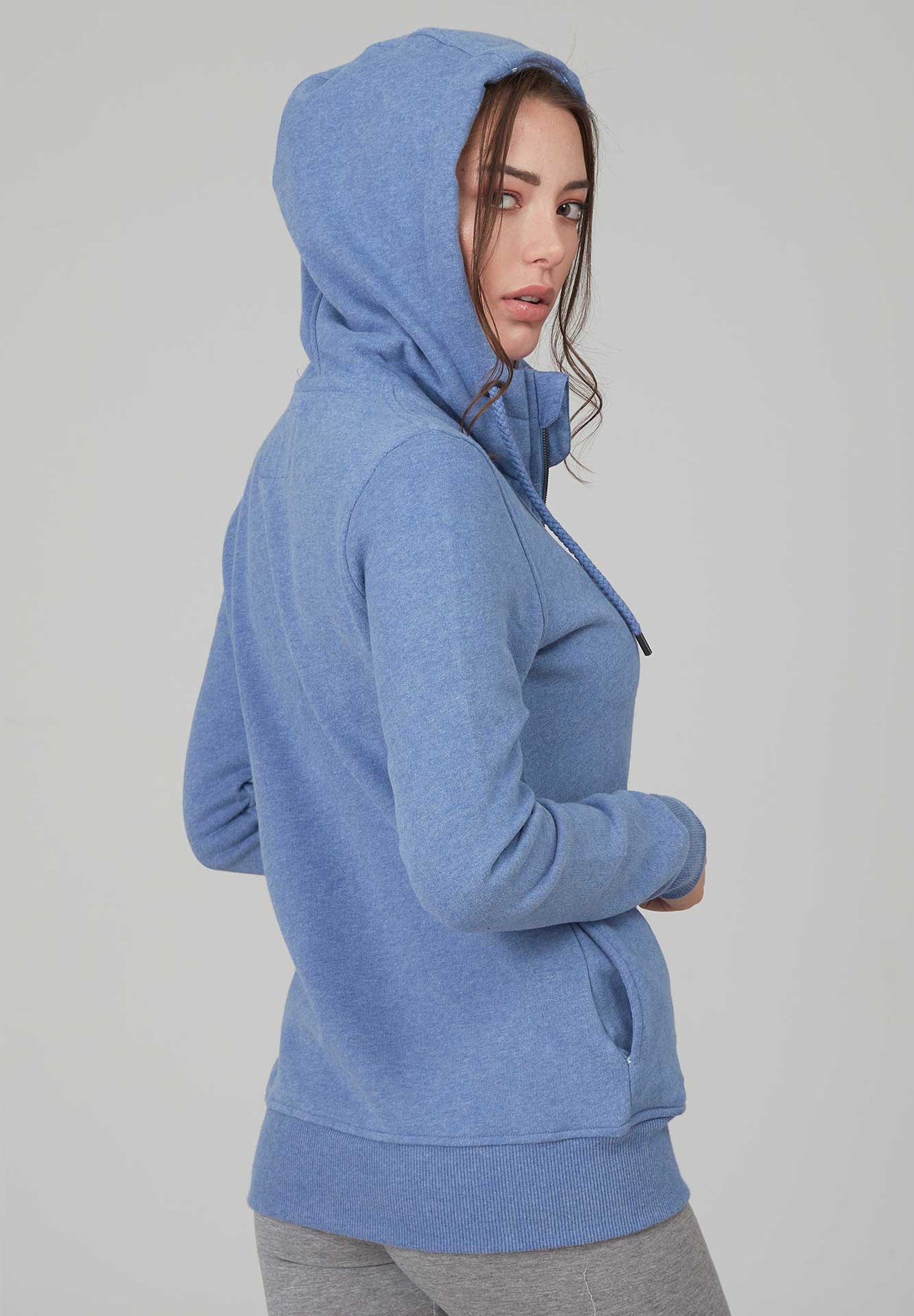 Kapuzensweatjacke aus Bio-Baumwolle Meliert