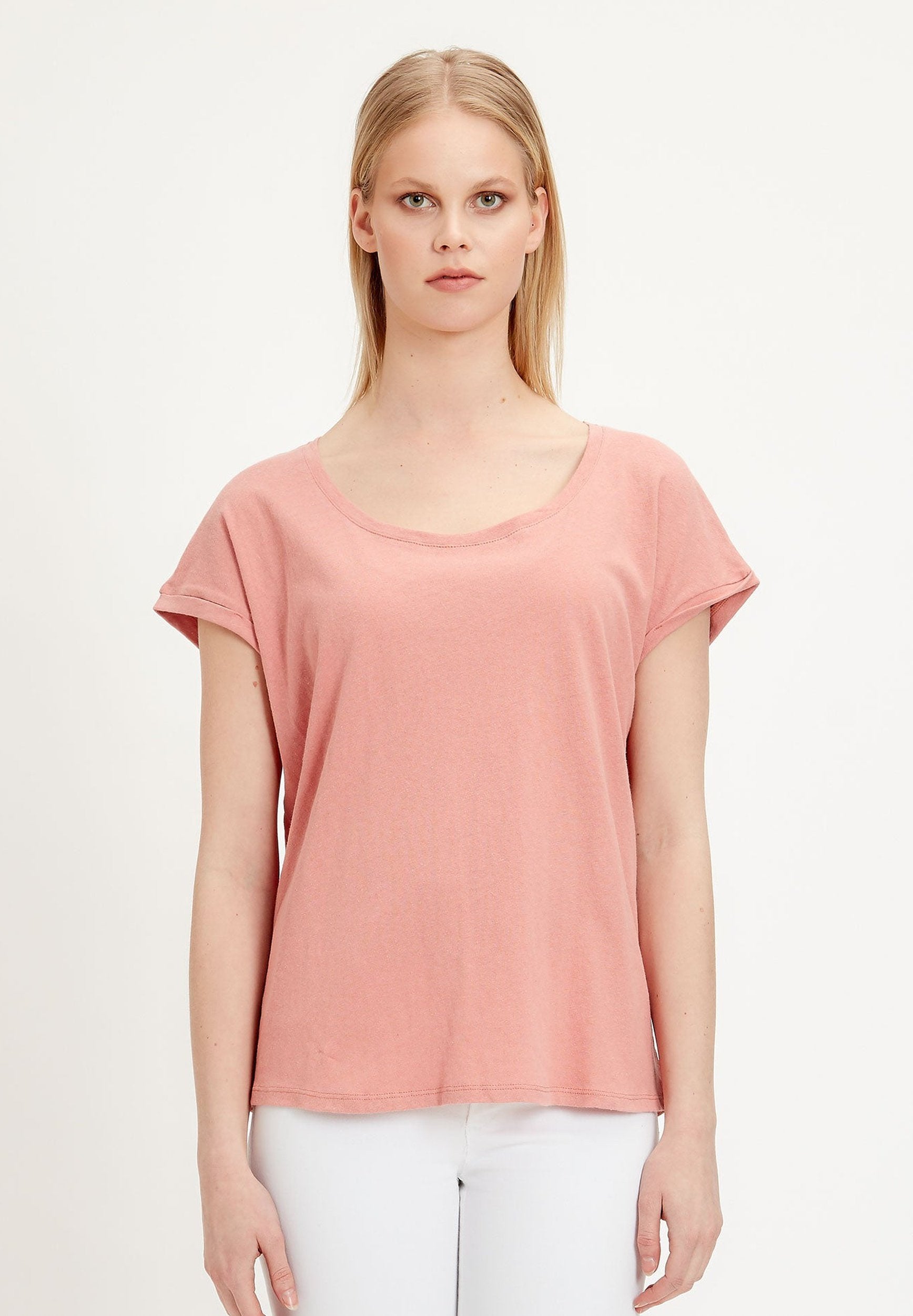 T-Shirt aus Leinen-Bio-Baumwolle-Mix