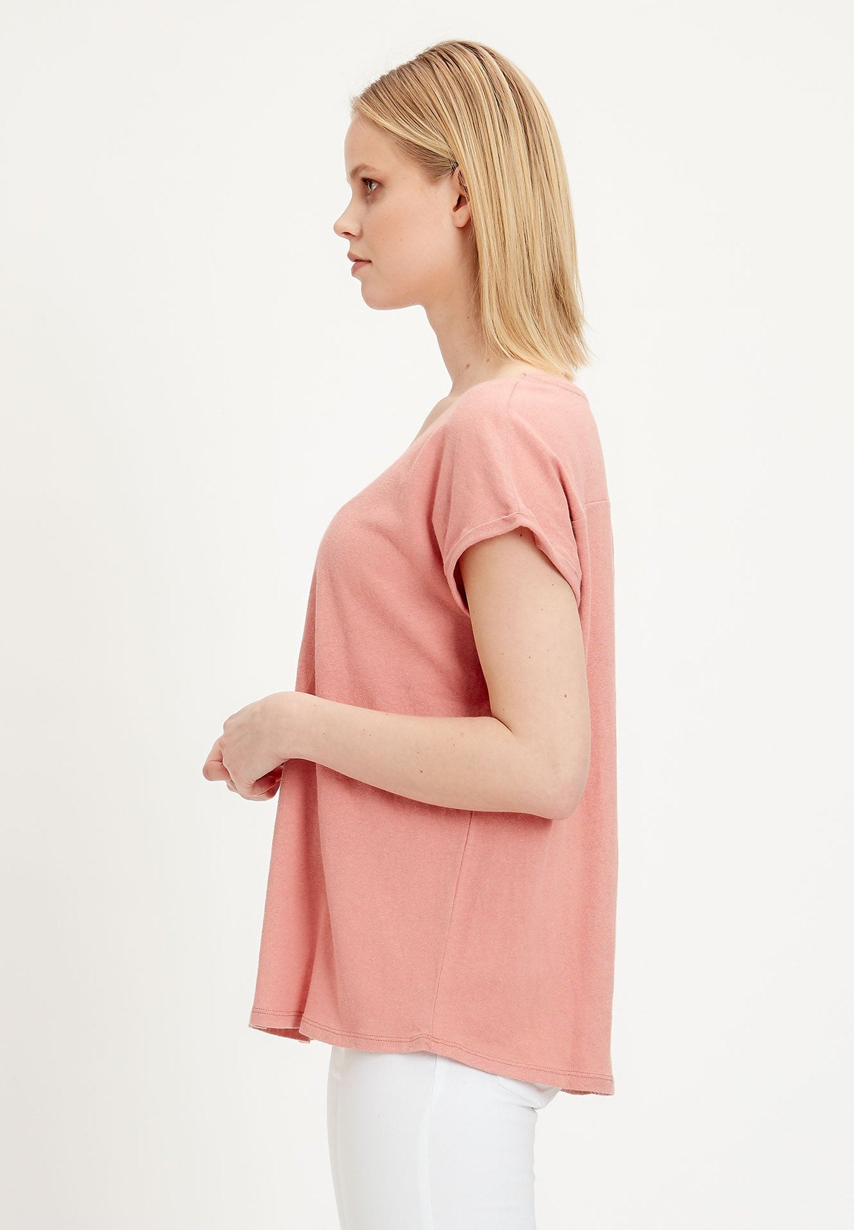 T-Shirt aus Leinen-Bio-Baumwolle-Mix