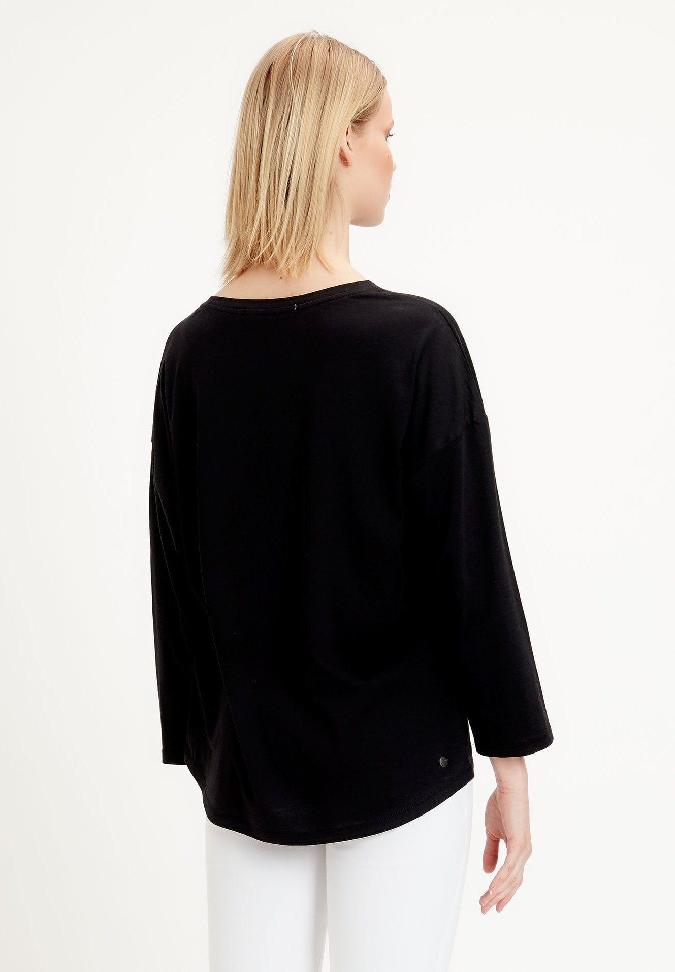 Langarmshirt aus TENCEL™ Lyocell-Mix mit U-Boot-Ausschnitt