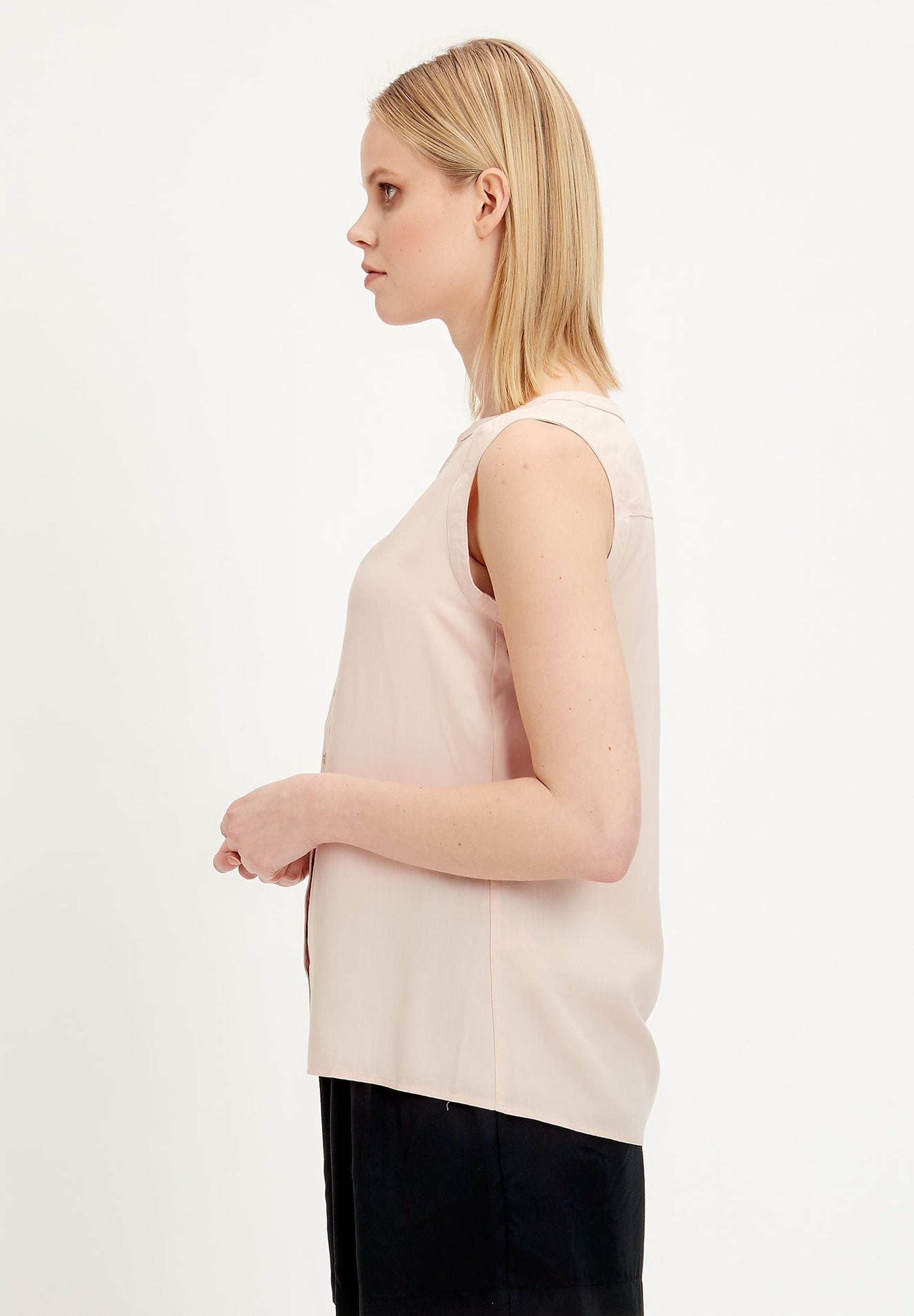 Blusentop aus TENCEL™ Lyocell mit durchgehender Knopfleiste