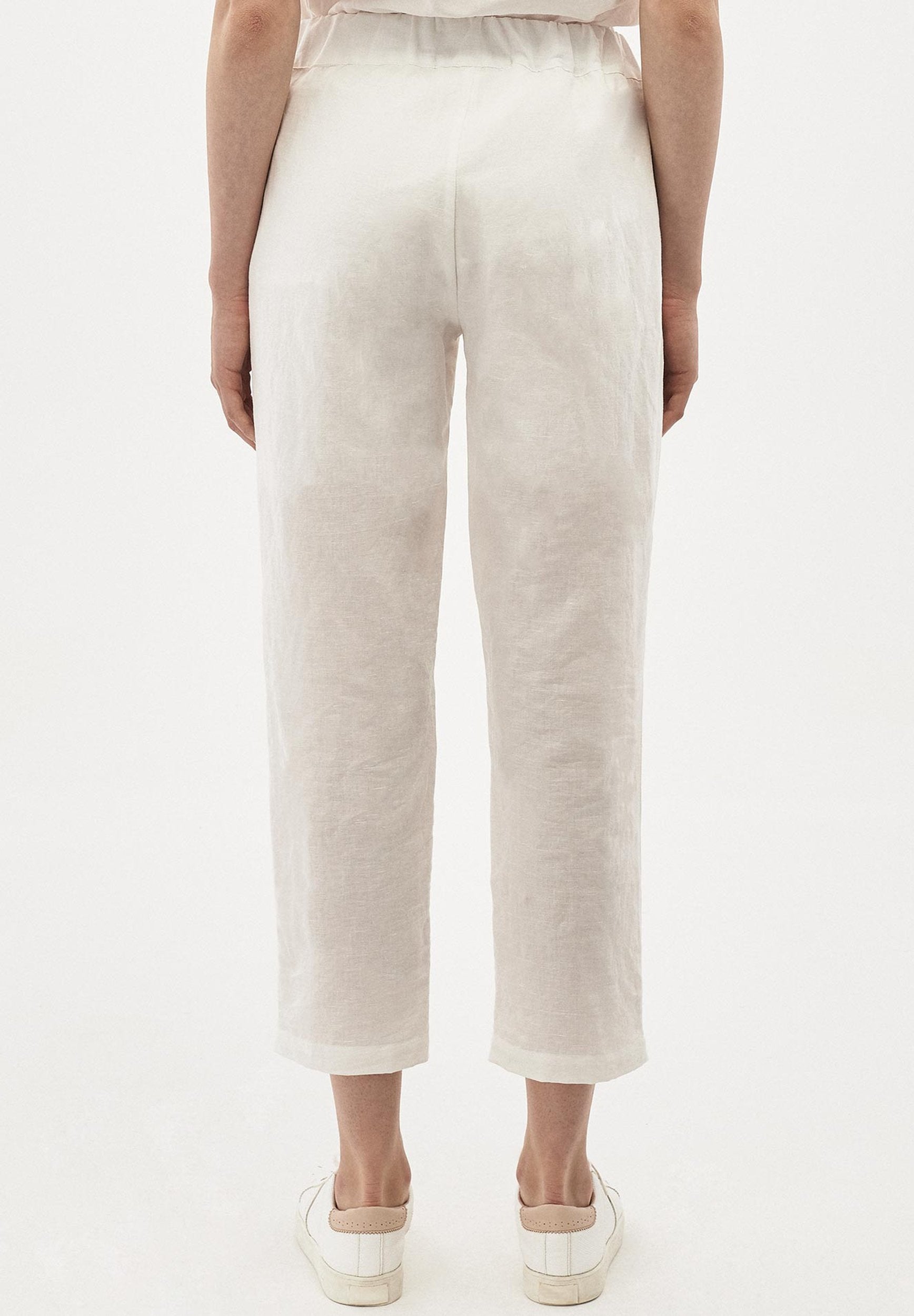 3/4 Hose aus Leinen-Mix