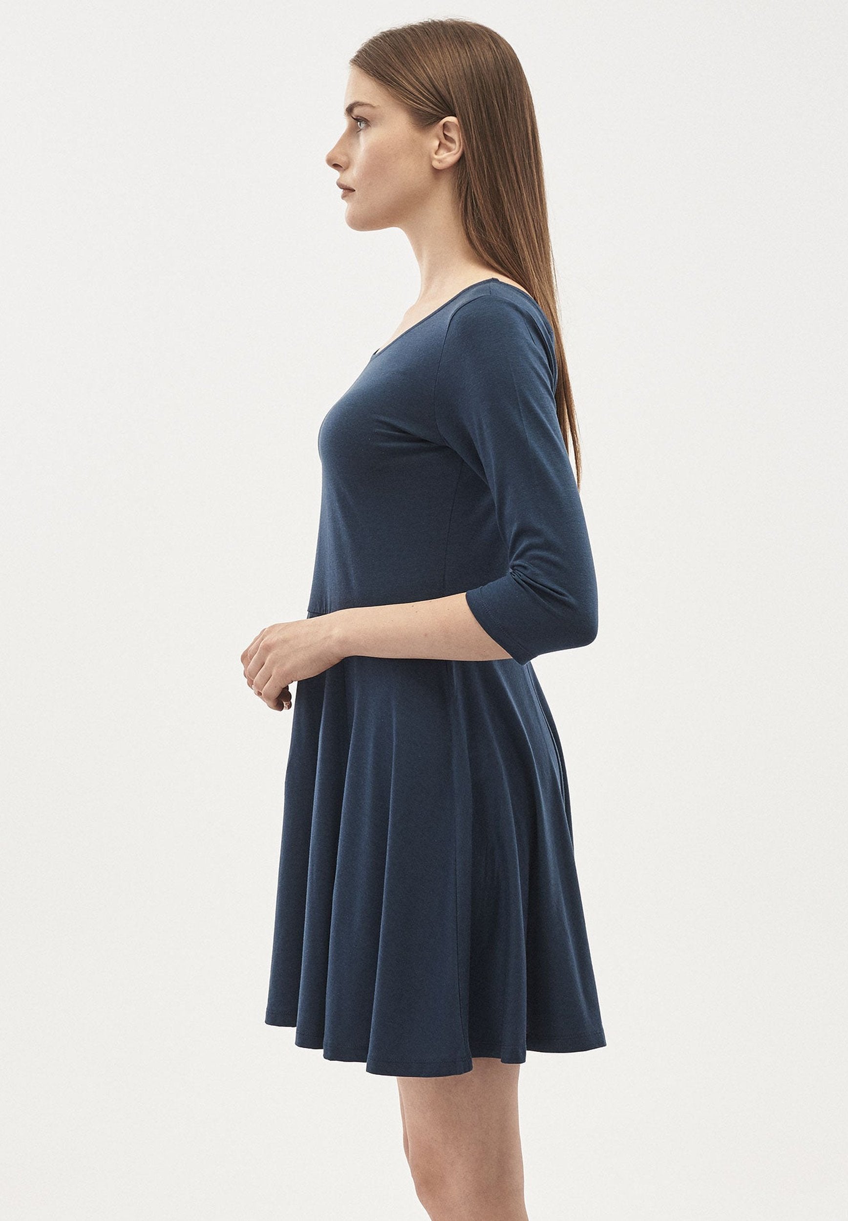 Jerseykleid aus TENCEL™ Lyocell-Mix mit 3/4-Ärmeln