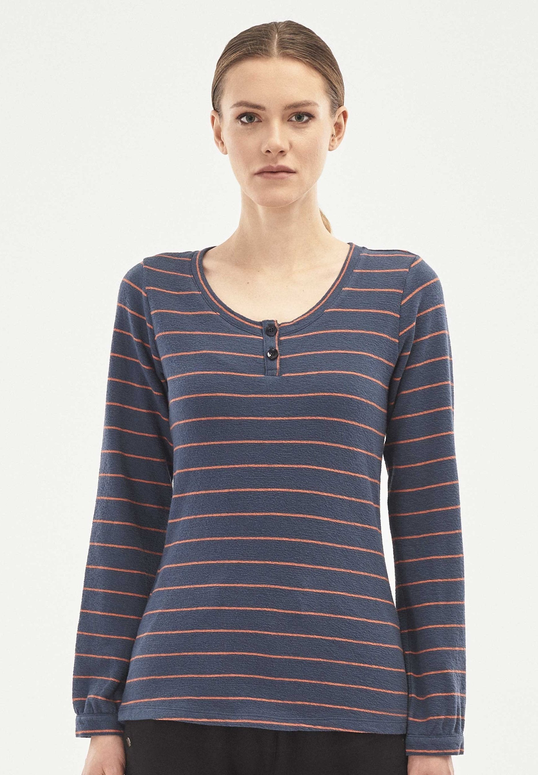 Longsleeve aus Bio-Baumwolle mit Knopfleiste