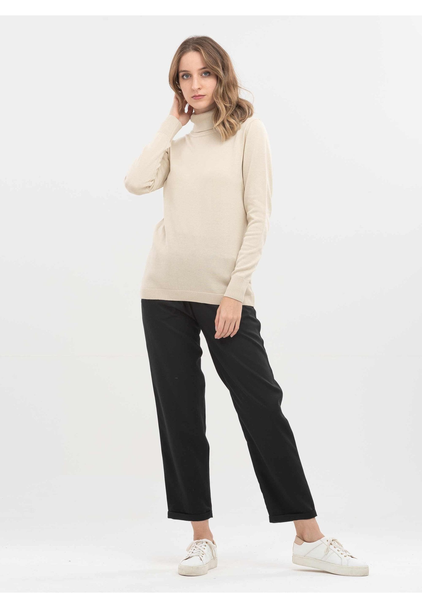 Rollkragenpullover aus Bio-Baumwolle