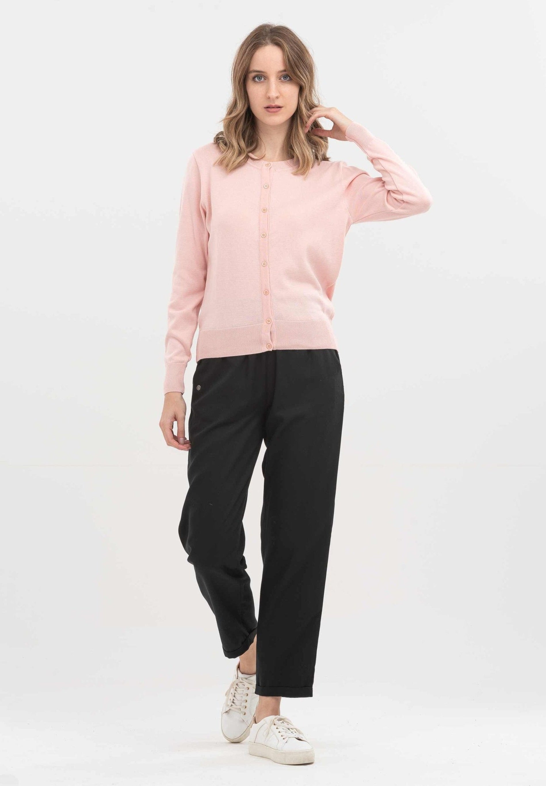 Cardigan aus Bio-Baumwolle mit Knopfleiste