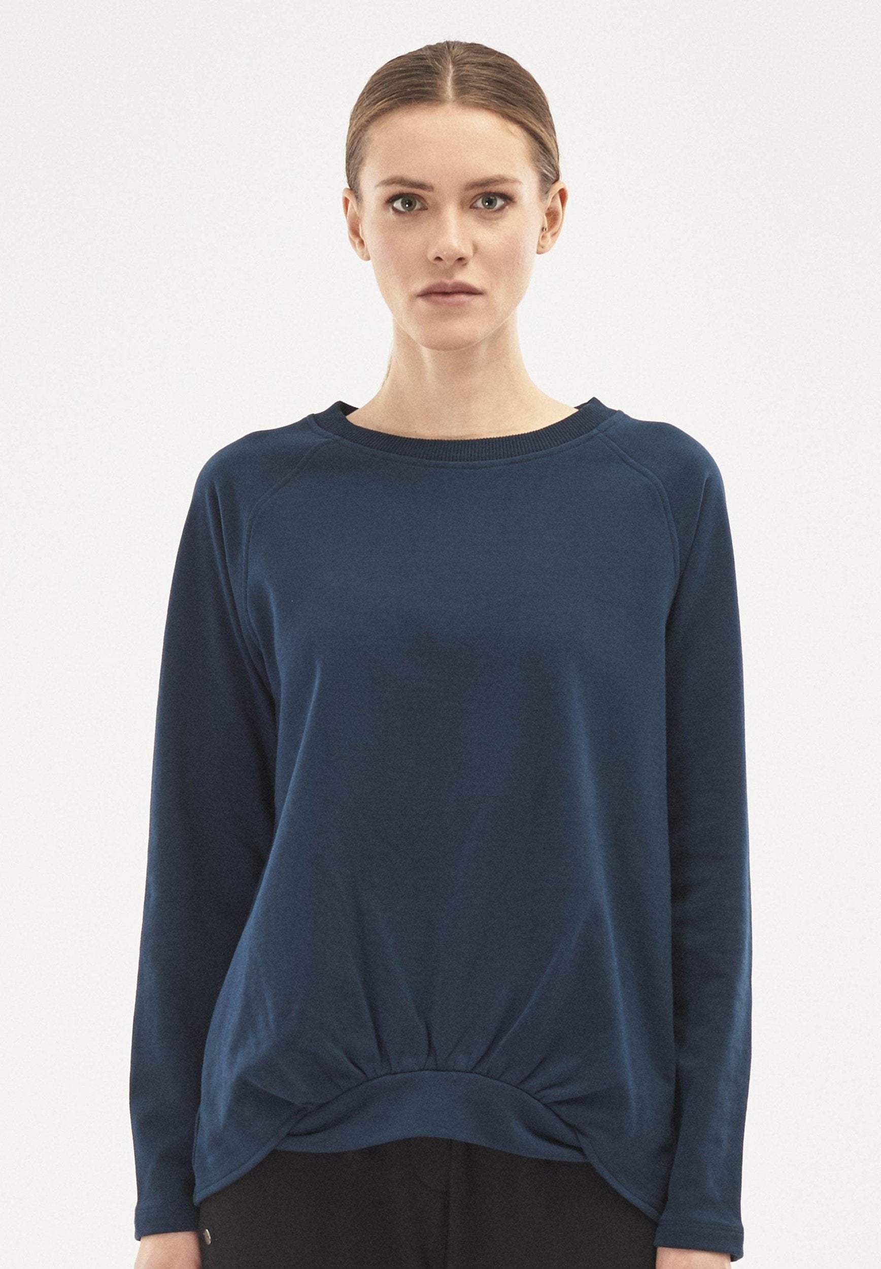 Sweatshirt aus Bio-Baumwolle mit stylischem Saum