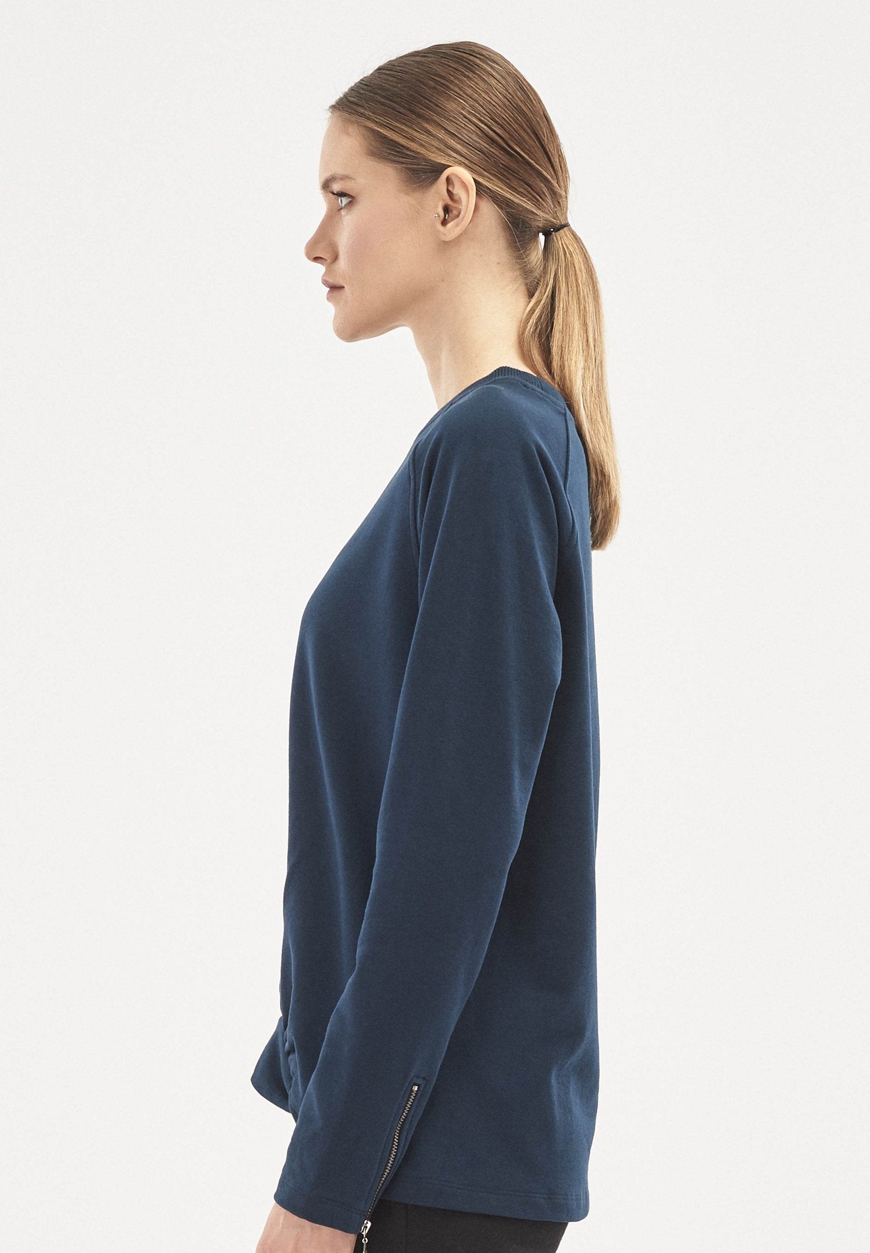 Sweatshirt aus Bio-Baumwolle mit stylischem Saum