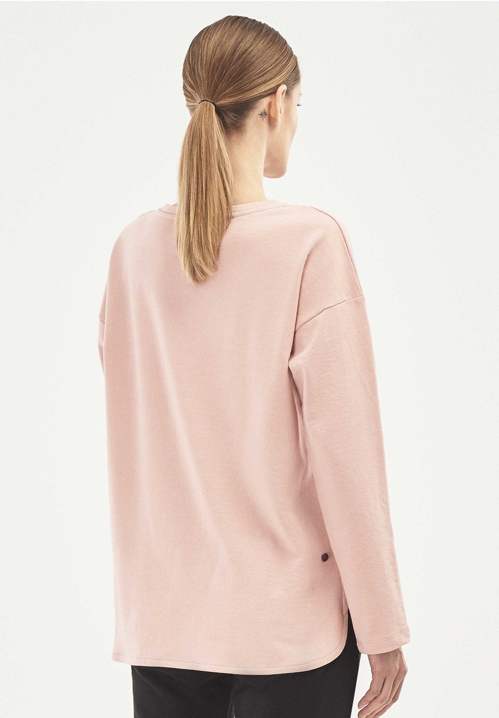 Sweatshirt aus Bio-Baumwolle mit Herz Stickerei