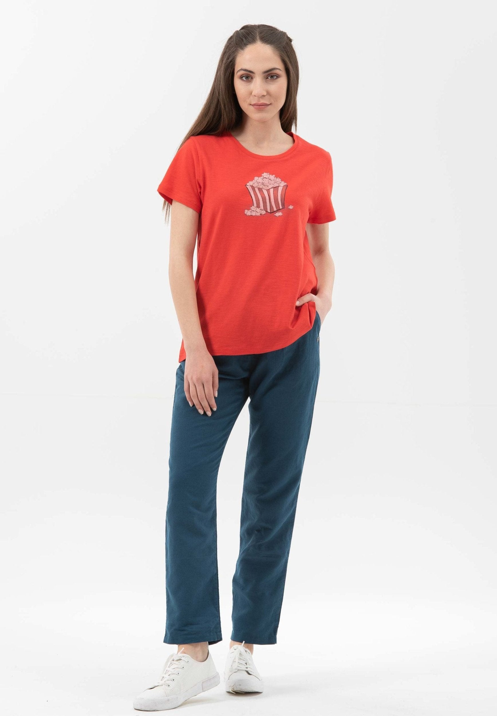 T-Shirt aus Bio-Baumwolle mit Popcorn-Print